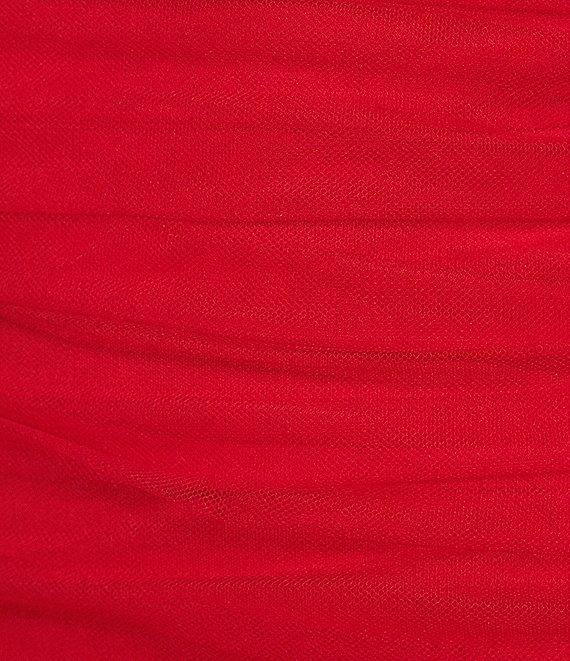 Dear Moon Ruched Mesh Ruffle Skirt Mini Dress Product Image