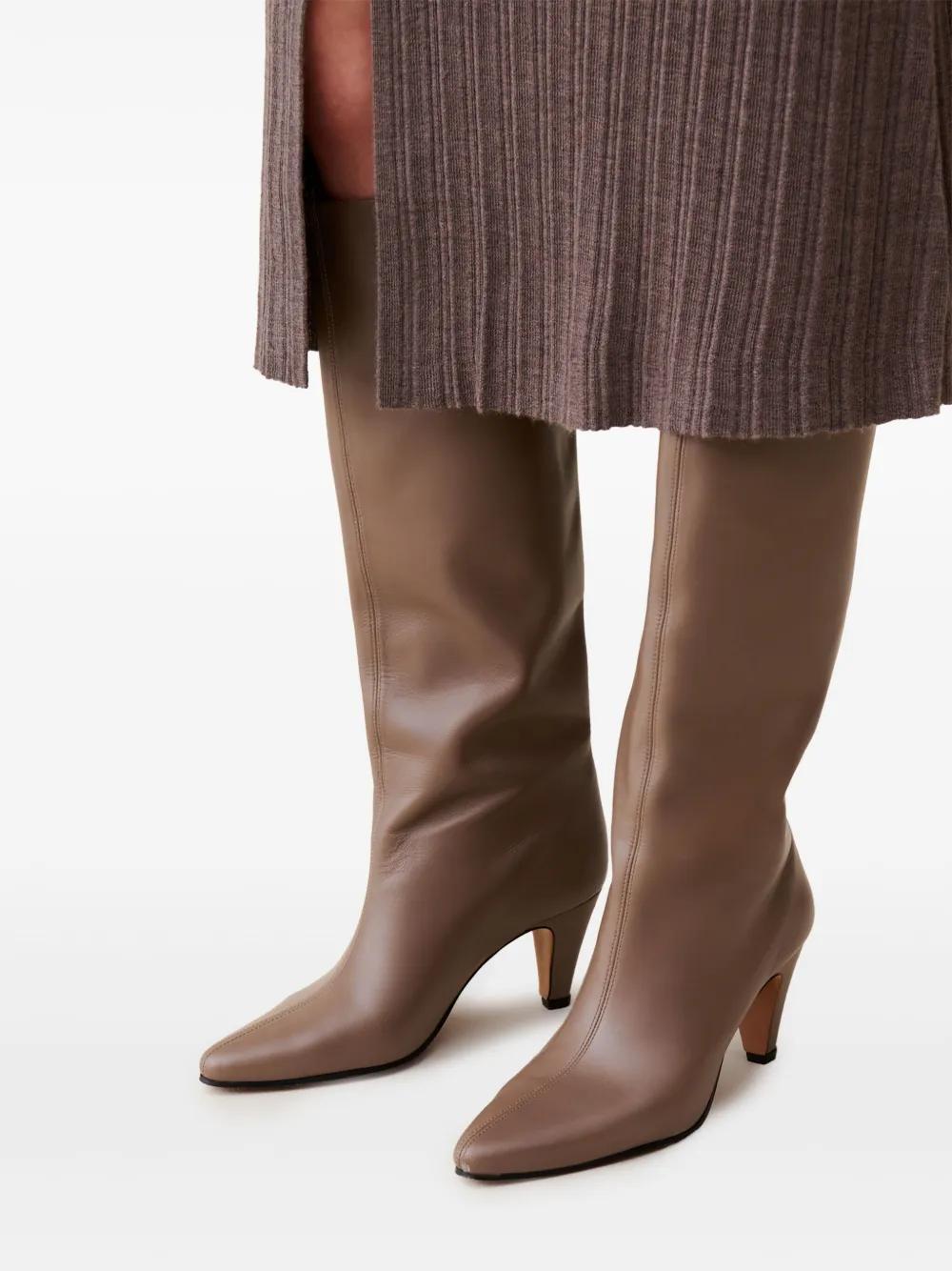 leather slip-on boots  Product Image