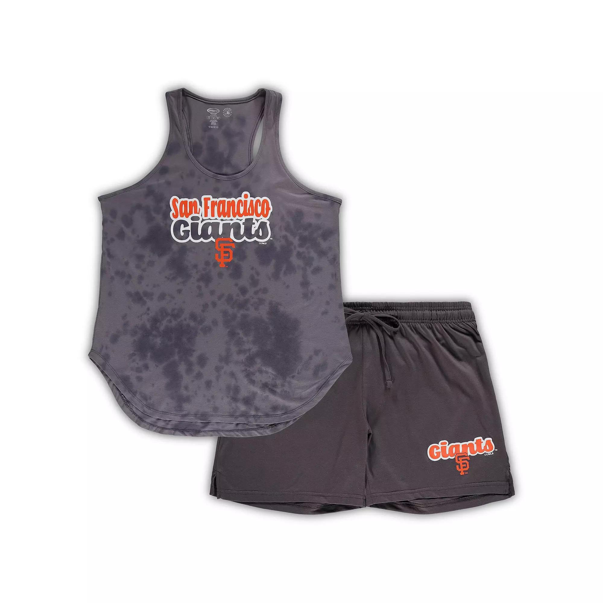 Womens Concepts Sport Charcoal San Francisco Giants Plus Size Cloud Tank Top & Shorts Sleep Set Product Image