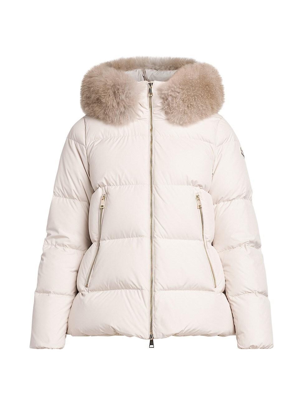 Womens Laiche Fur Short Down Jacket Product Image