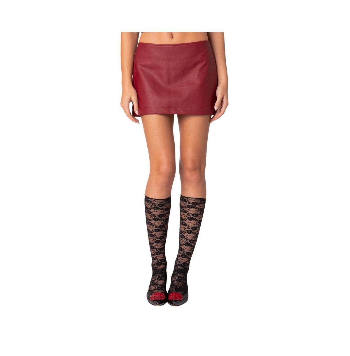 Edikted Aster Faux Leather Mini Skirt Product Image