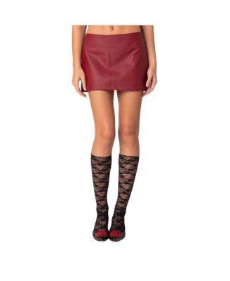 Edikted Aster Faux Leather Mini Skirt Product Image