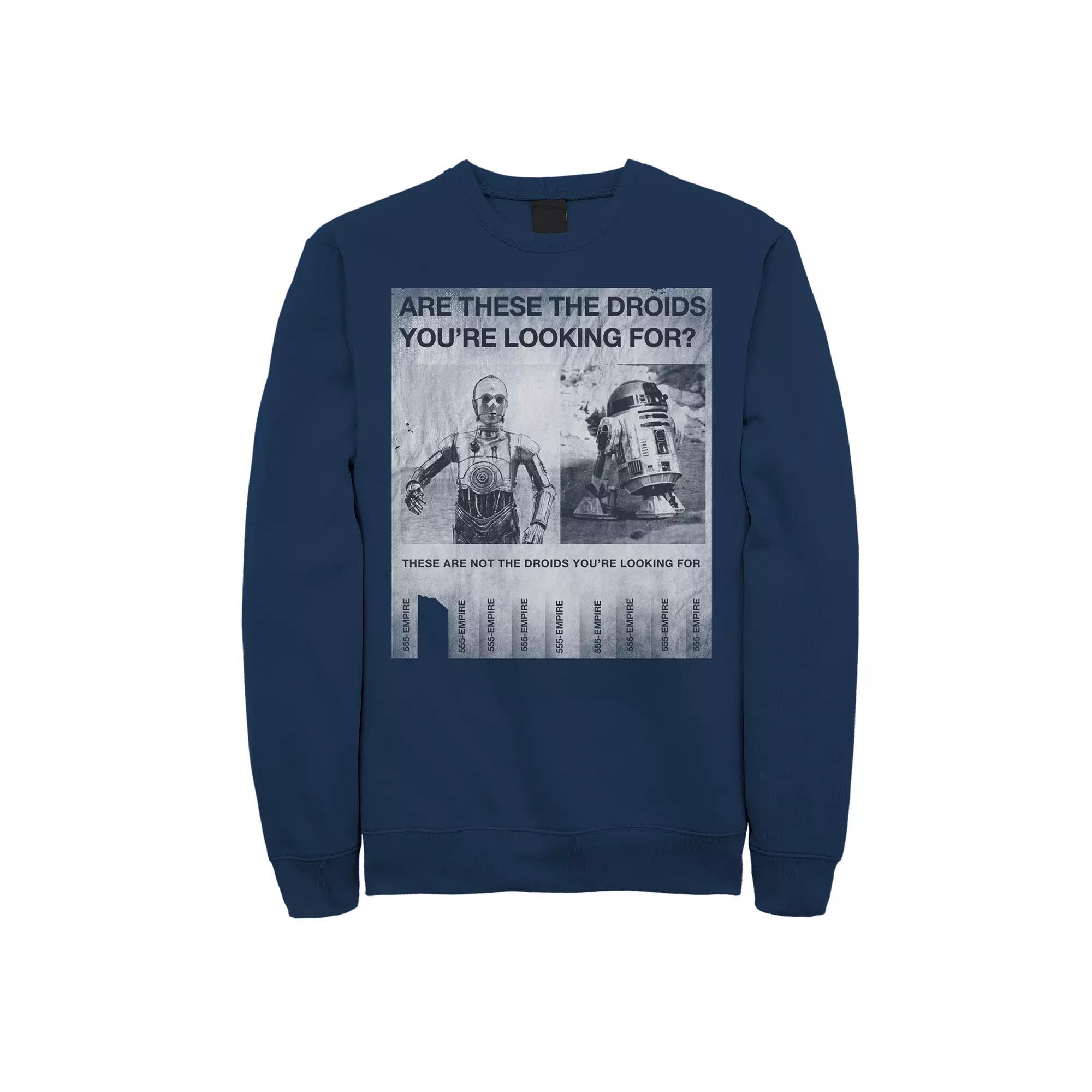 Men's Star Wars Droid Sweatshirt, Size: Medium, Blue Product Image