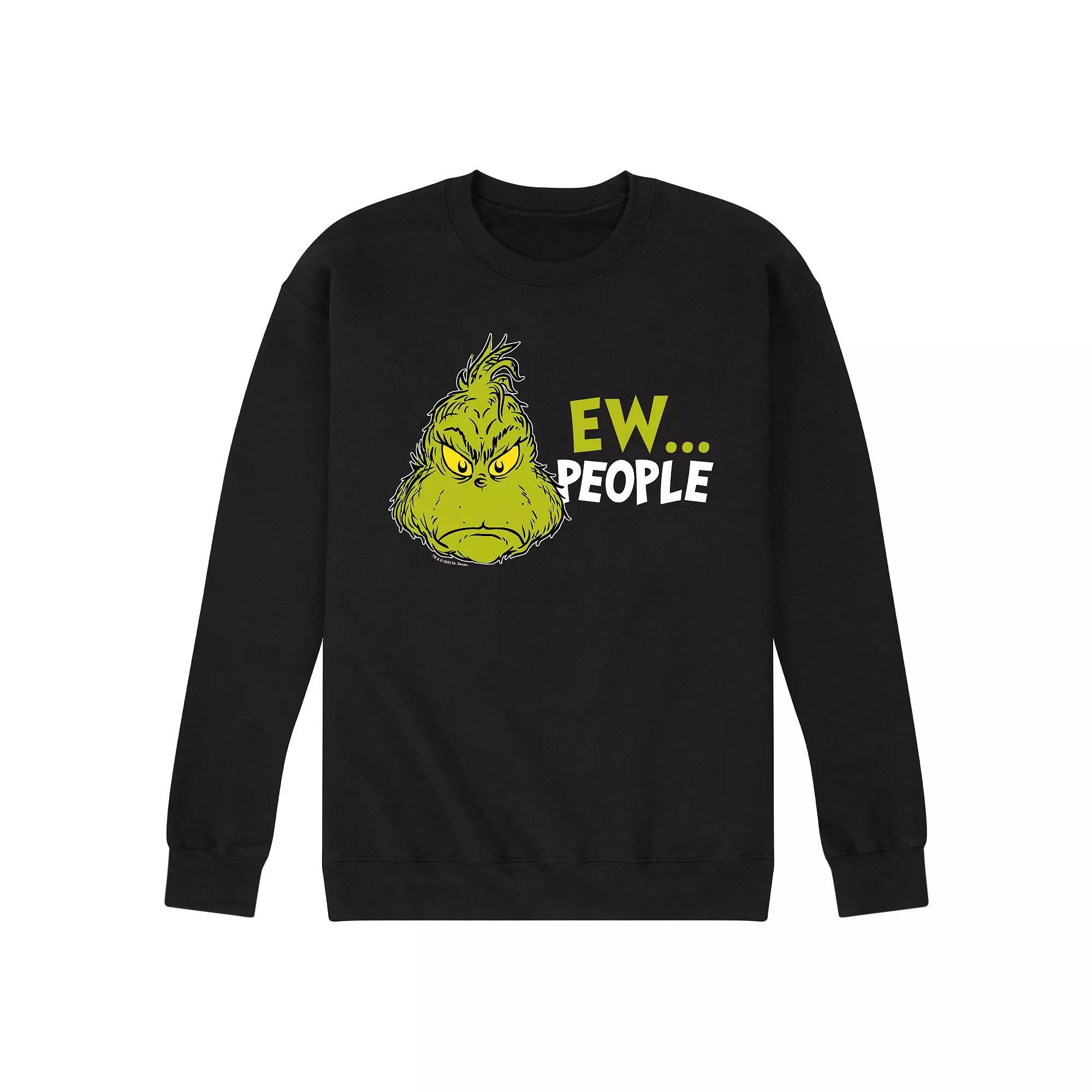Mens Dr. Seuss Grinch Ew People Fleece Sweatshirt Product Image