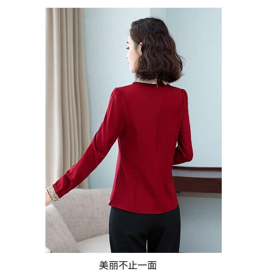 Contrast Trim Blouse Product Image