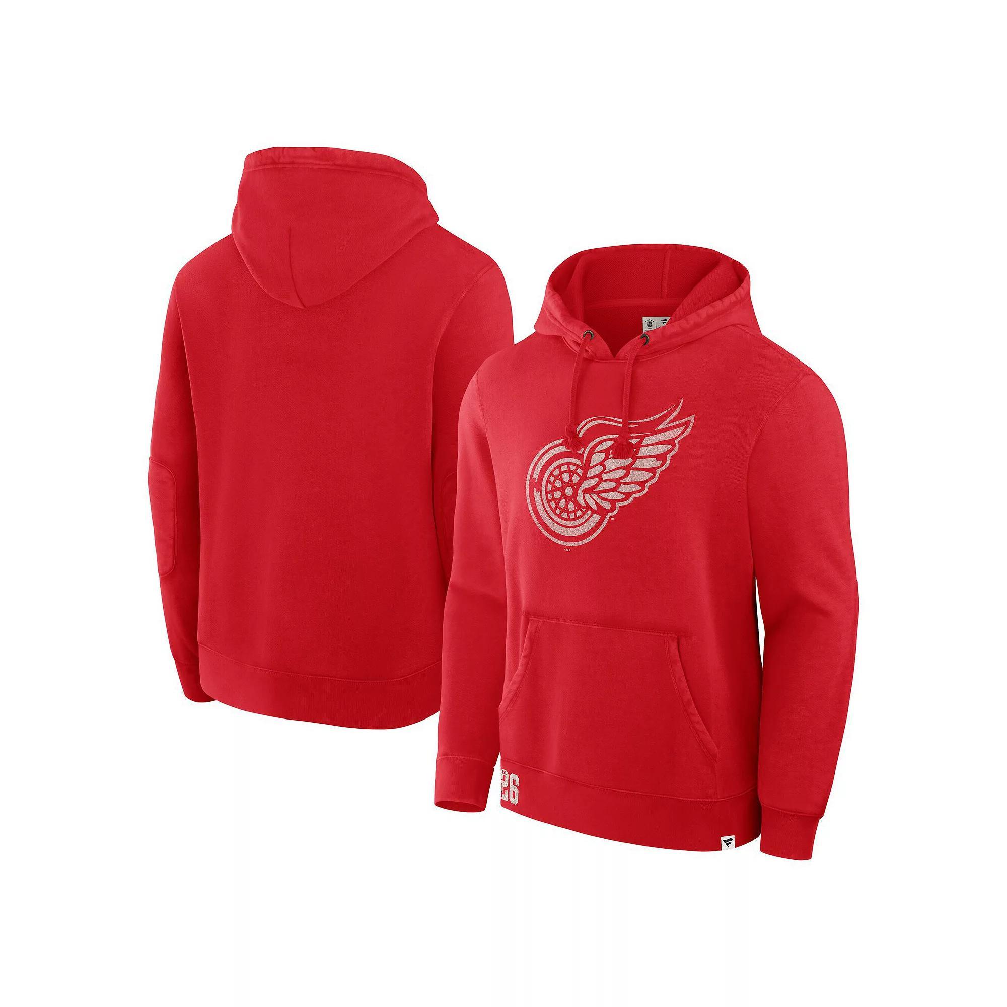 Men's Fanatics Red Detroit Red Wings Decades Collection Tradition Fleece Pullover Hoodie, Size: 2XL Product Image