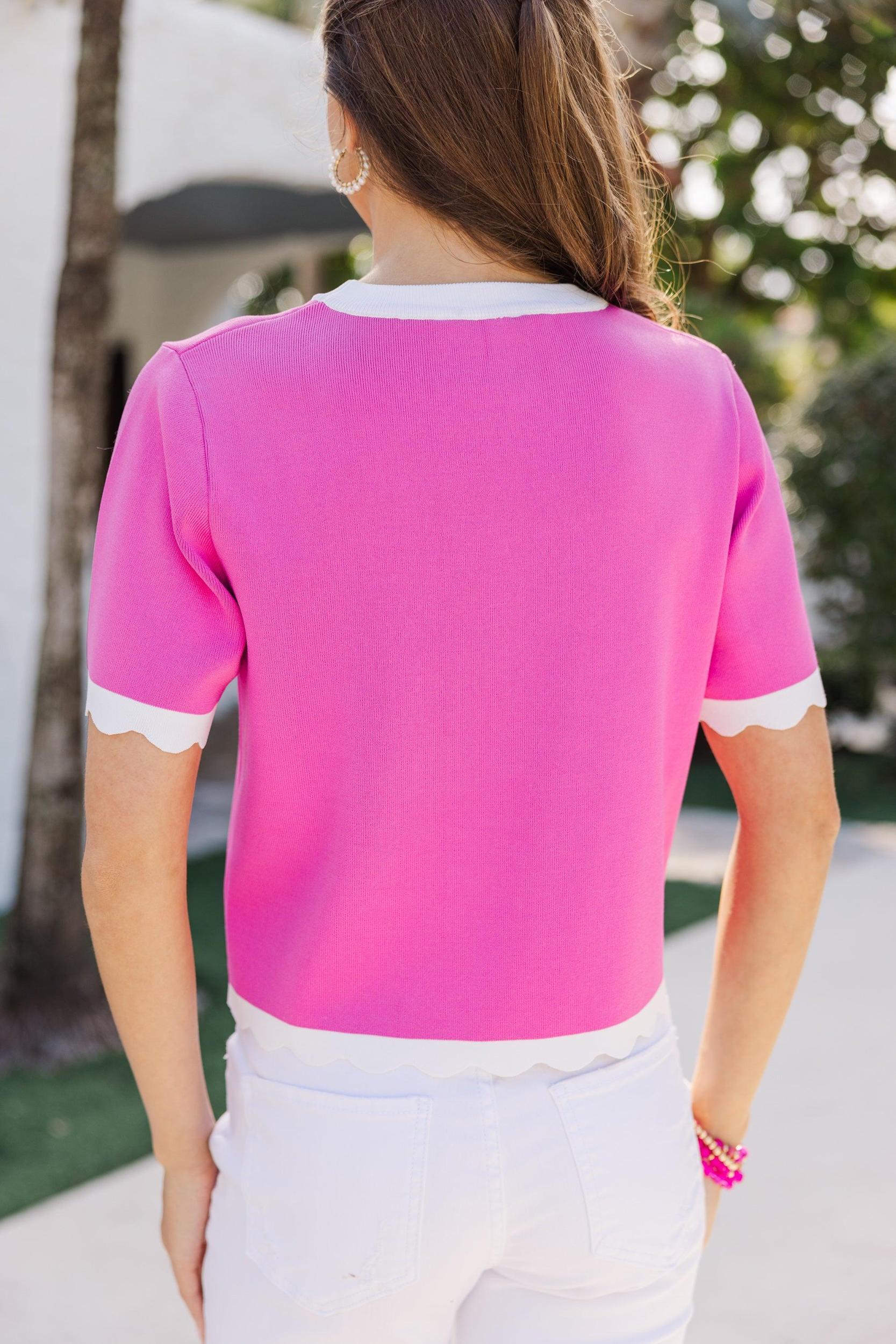 Moving Forward Fuchsia Pink Sweater Female Product Image