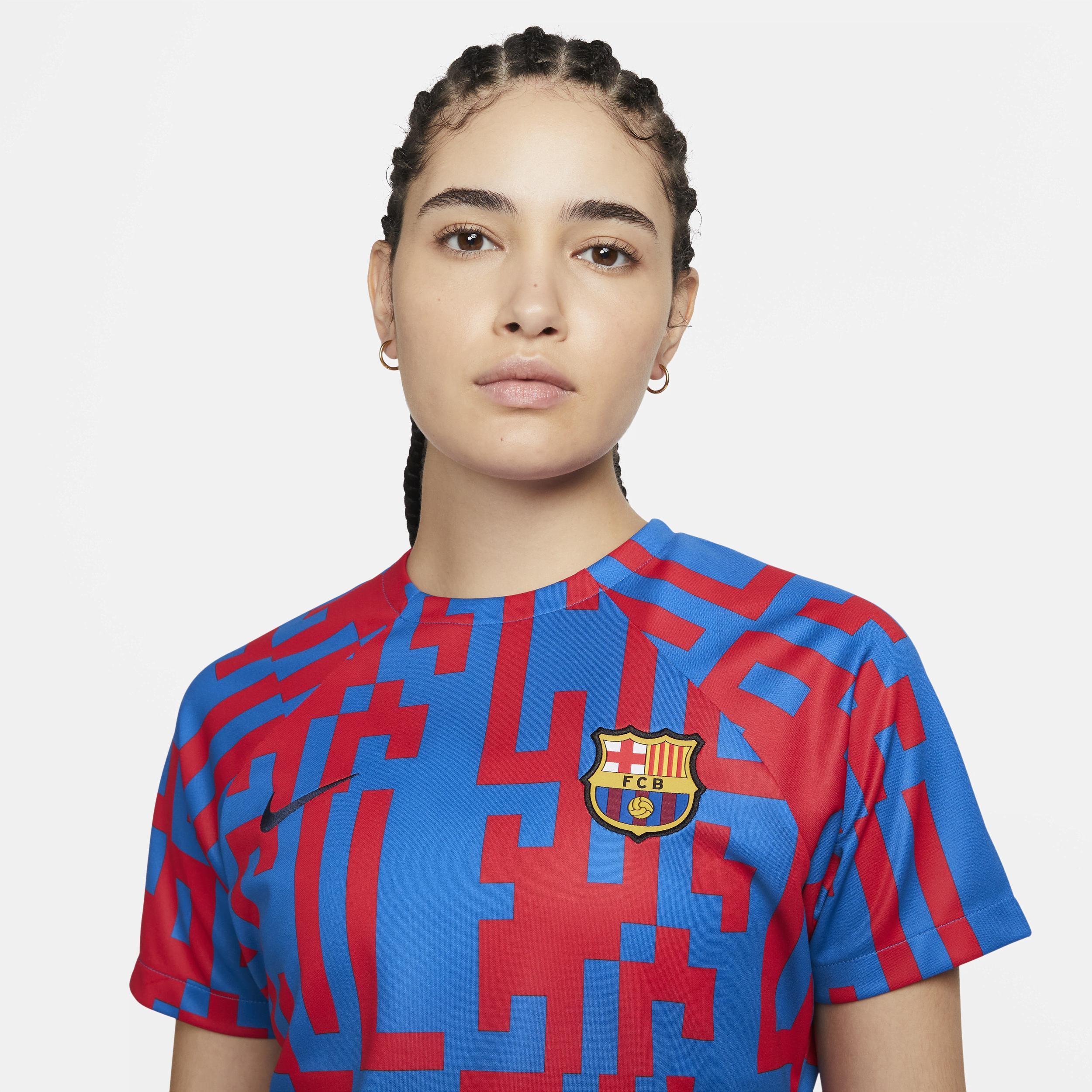 Women's Nike Blue Barcelona 2022/23 Pre-Match Home Performance Top, Size: XL, Bar Blue Product Image