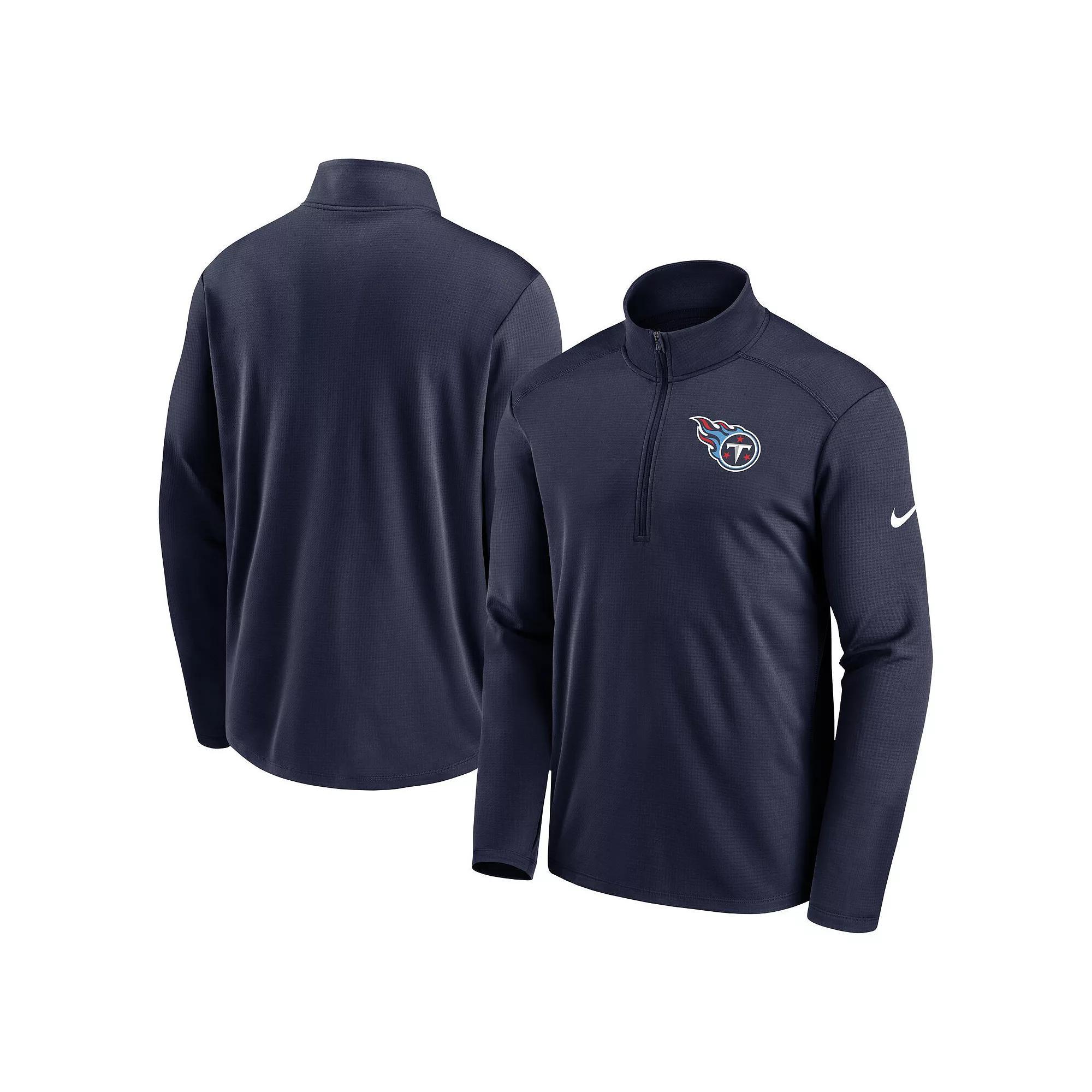 Men's Nike Navy Tennessee Titans Logo Pacer Performance Half-Zip Jacket, Size: Small, Blue Product Image