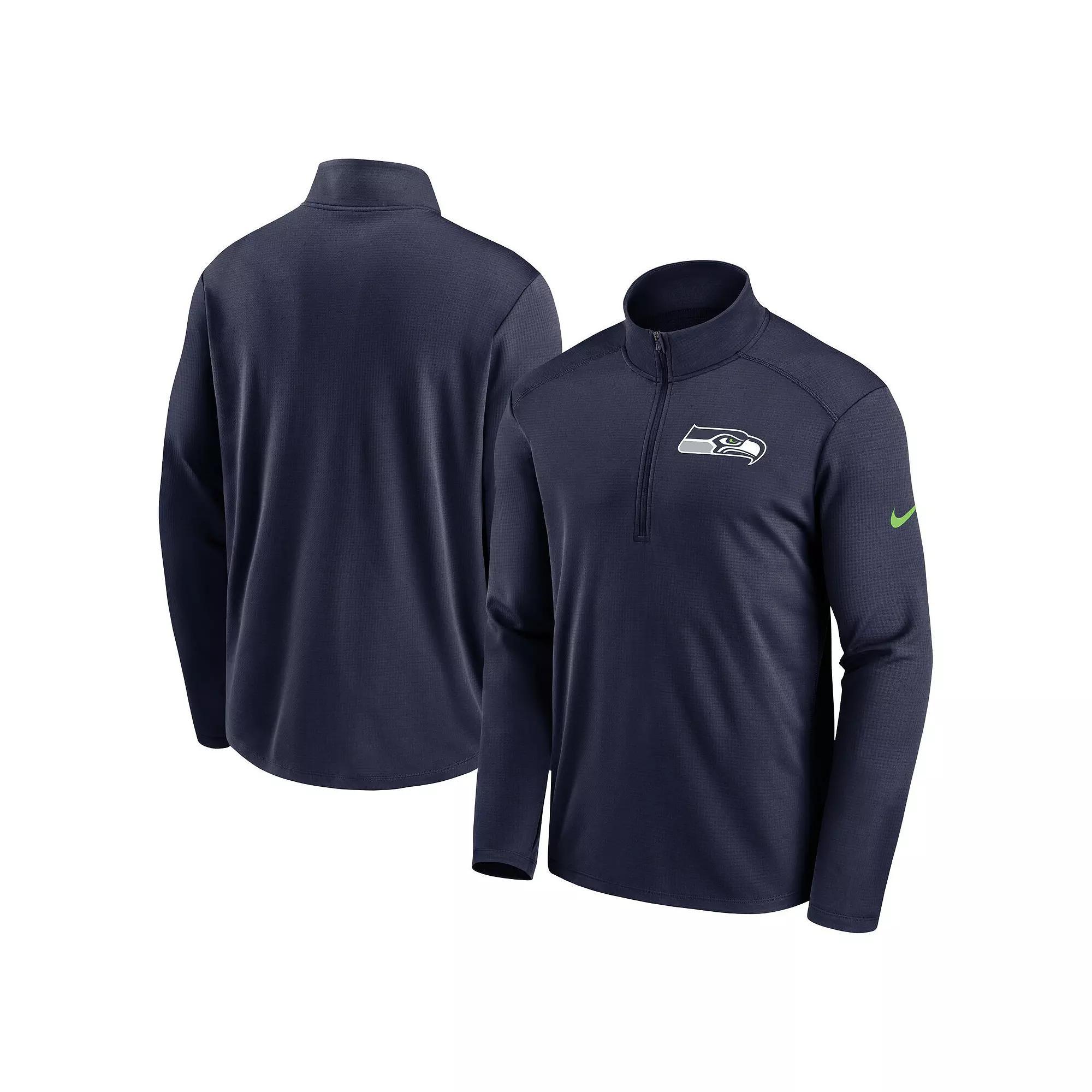 Men's Nike Navy Tennessee Titans Logo Pacer Performance Half-Zip Jacket, Size: Small, Blue Product Image