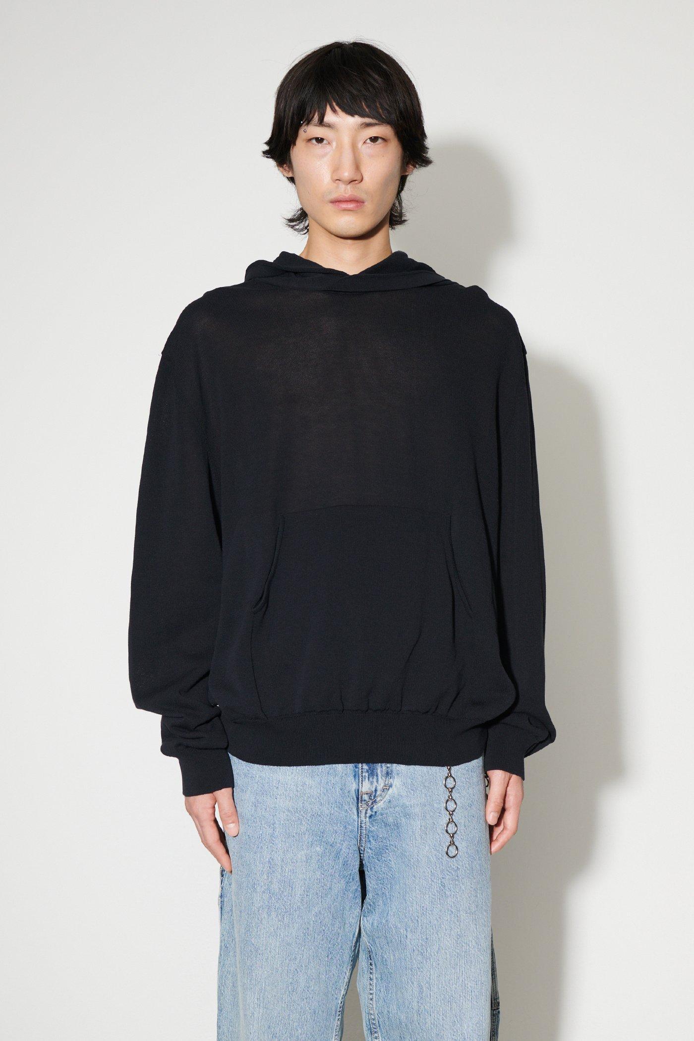 OUR LEGACY Long-sleeve Knitted Hoodie In Black Product Image