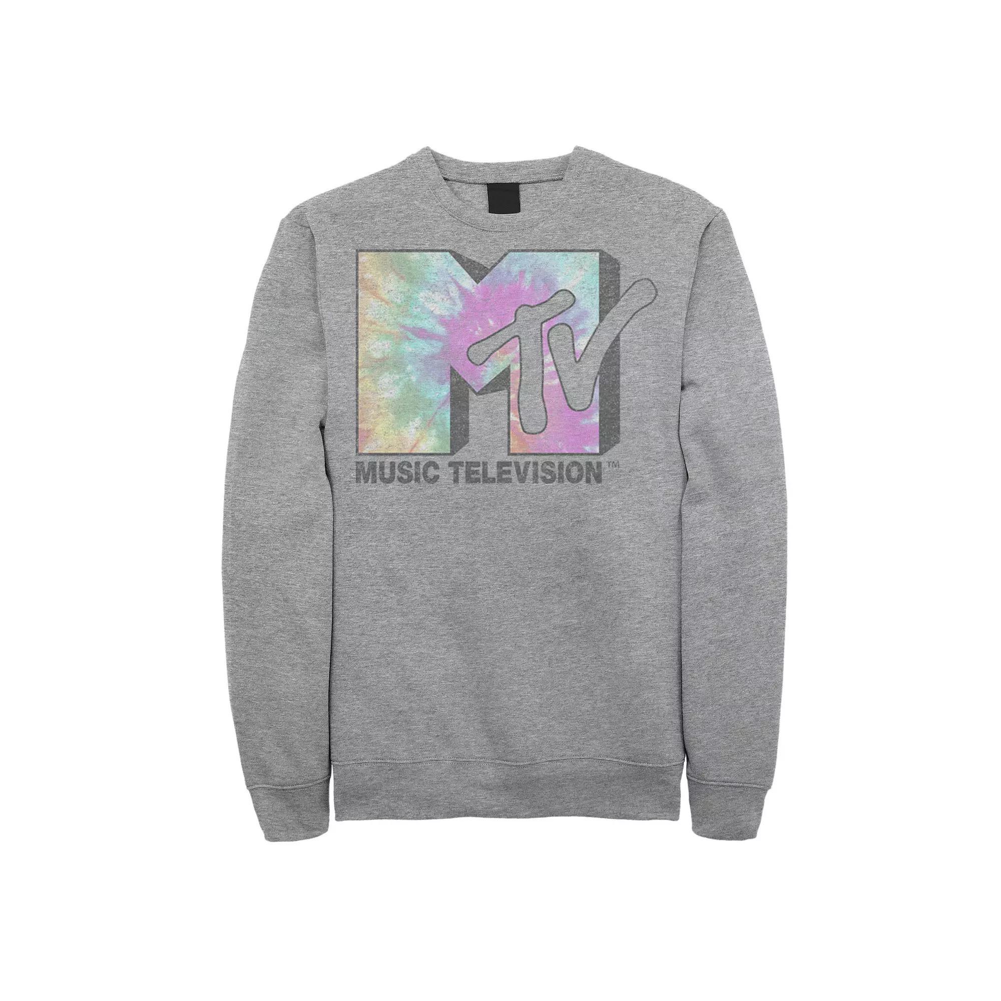 Men's MTV Tie Dye Logo 2 Sweatshirt, Size: Small, Athletic Grey Product Image