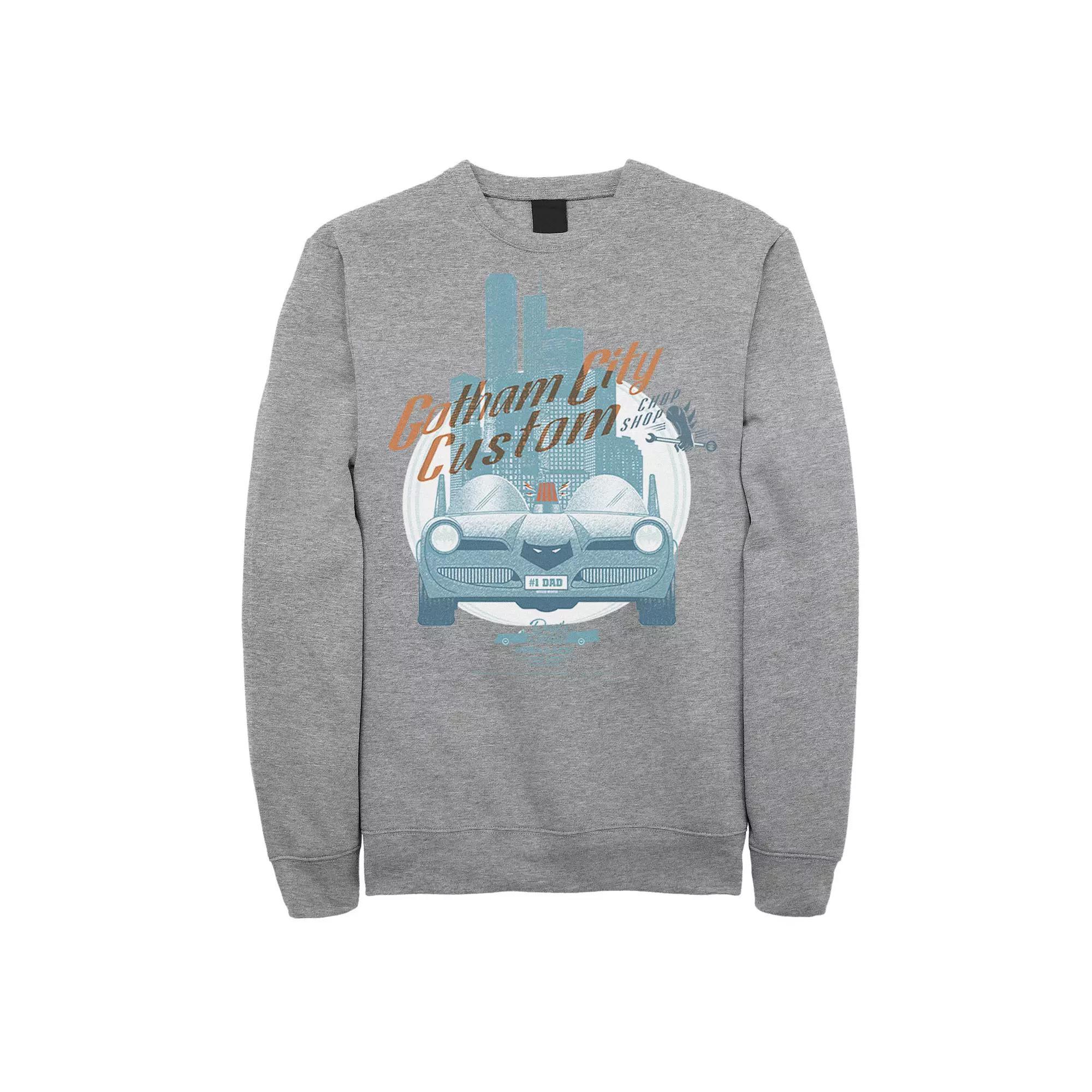 Mens DC Comics Gotham City Customs Shop Poster Sweatshirt Product Image