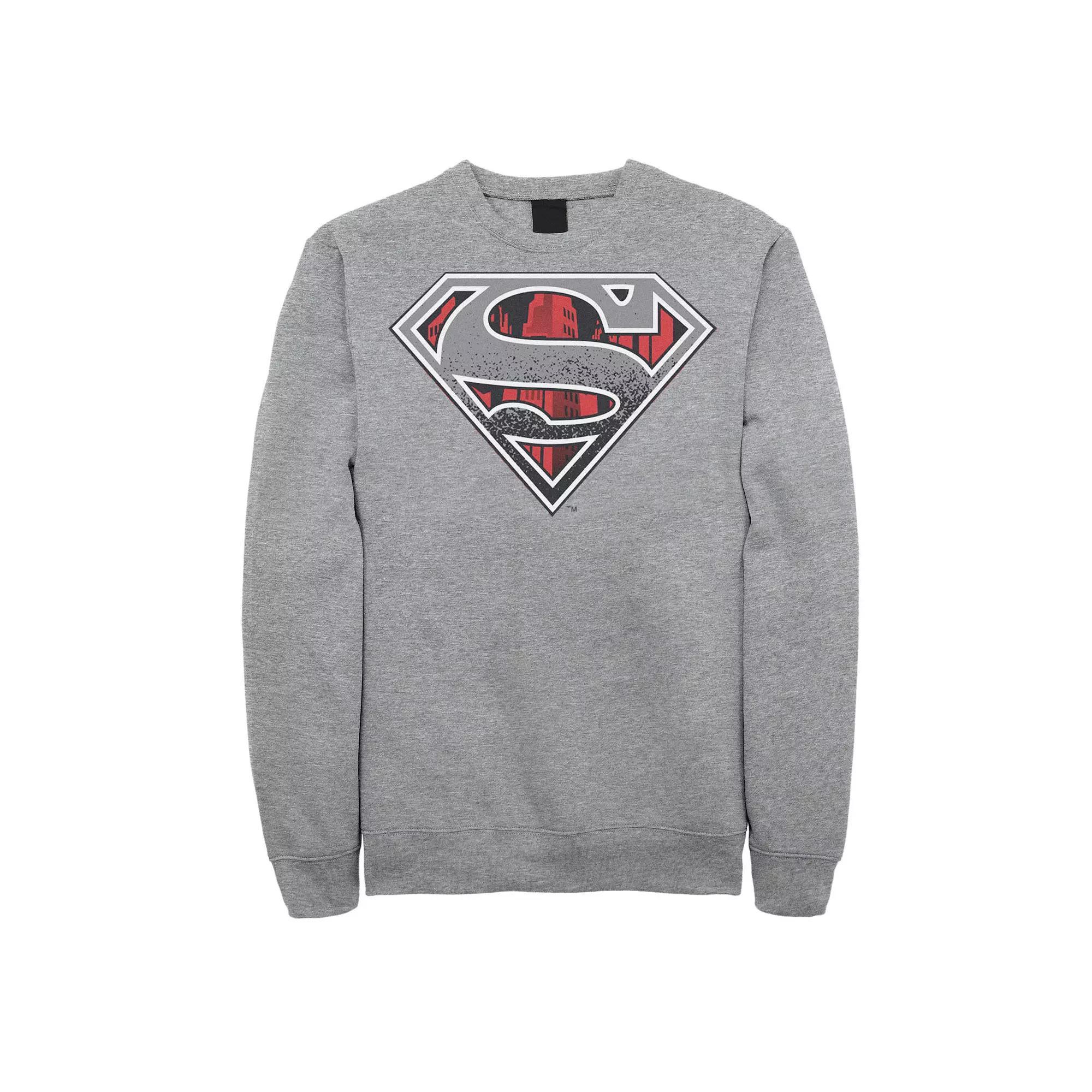 Big & Tall DC Comics Superman Skyline Chest Logo Fleece Sweatshirt, Men's, Size: XL Tall, Athletic Grey Product Image