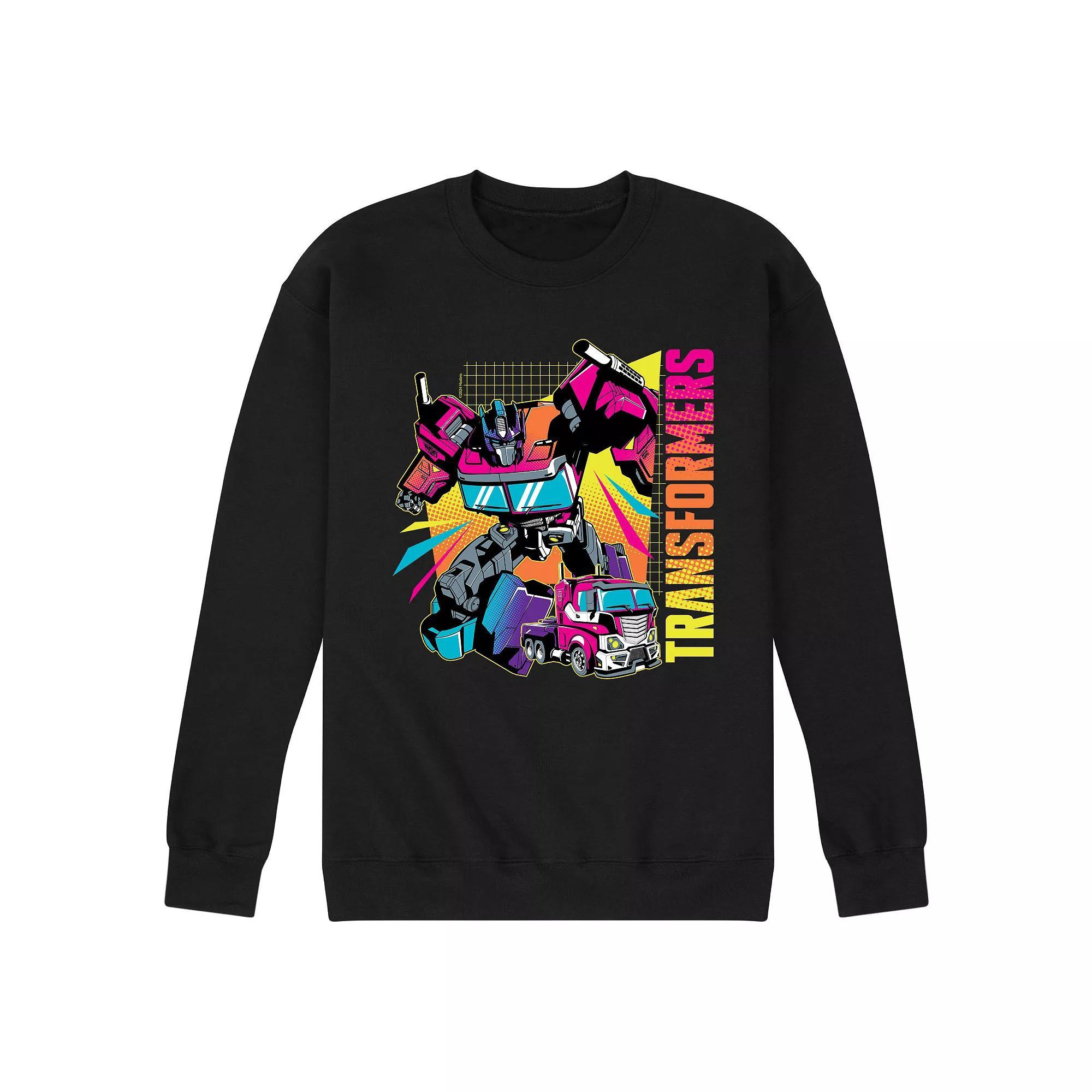 Mens Transformers Neon Halftones Fleece Sweatshirt Blue Product Image