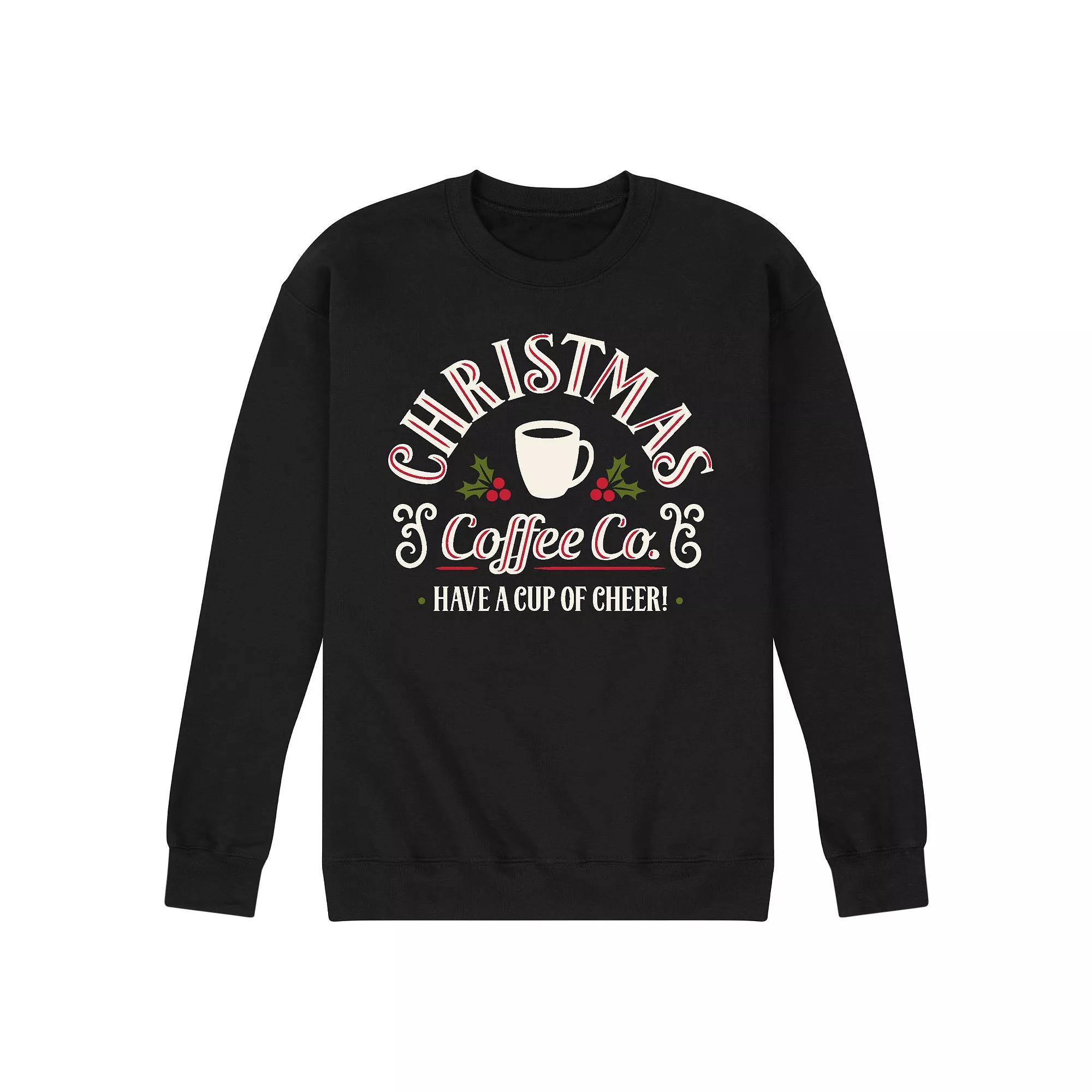 Men's Christmas Coffee Co Fleece Sweatshirt, Size: Medium, Black Product Image