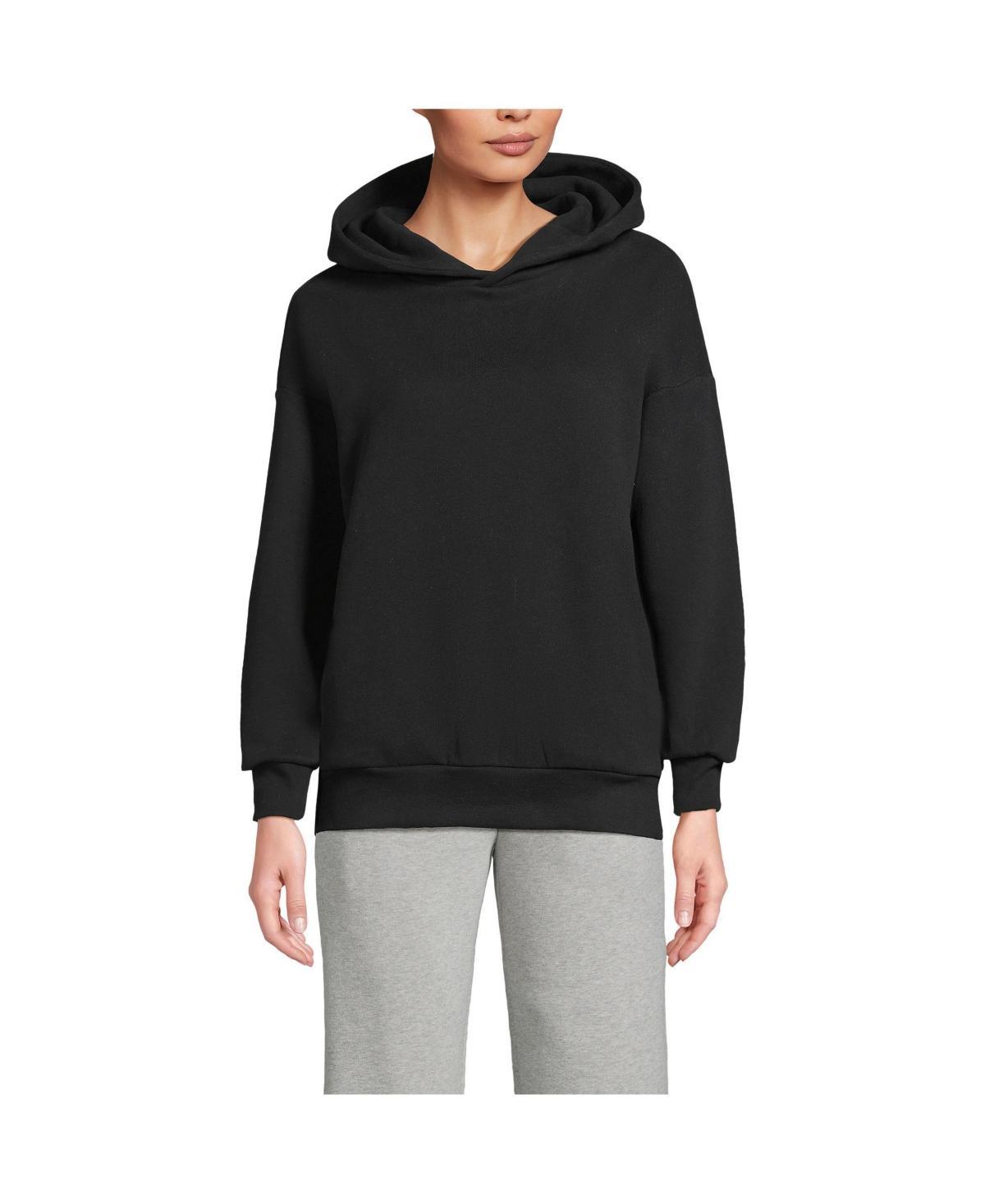 Women's Lands' End Modern Fit Hooded Sweatshirt, Size: Small, Black Product Image