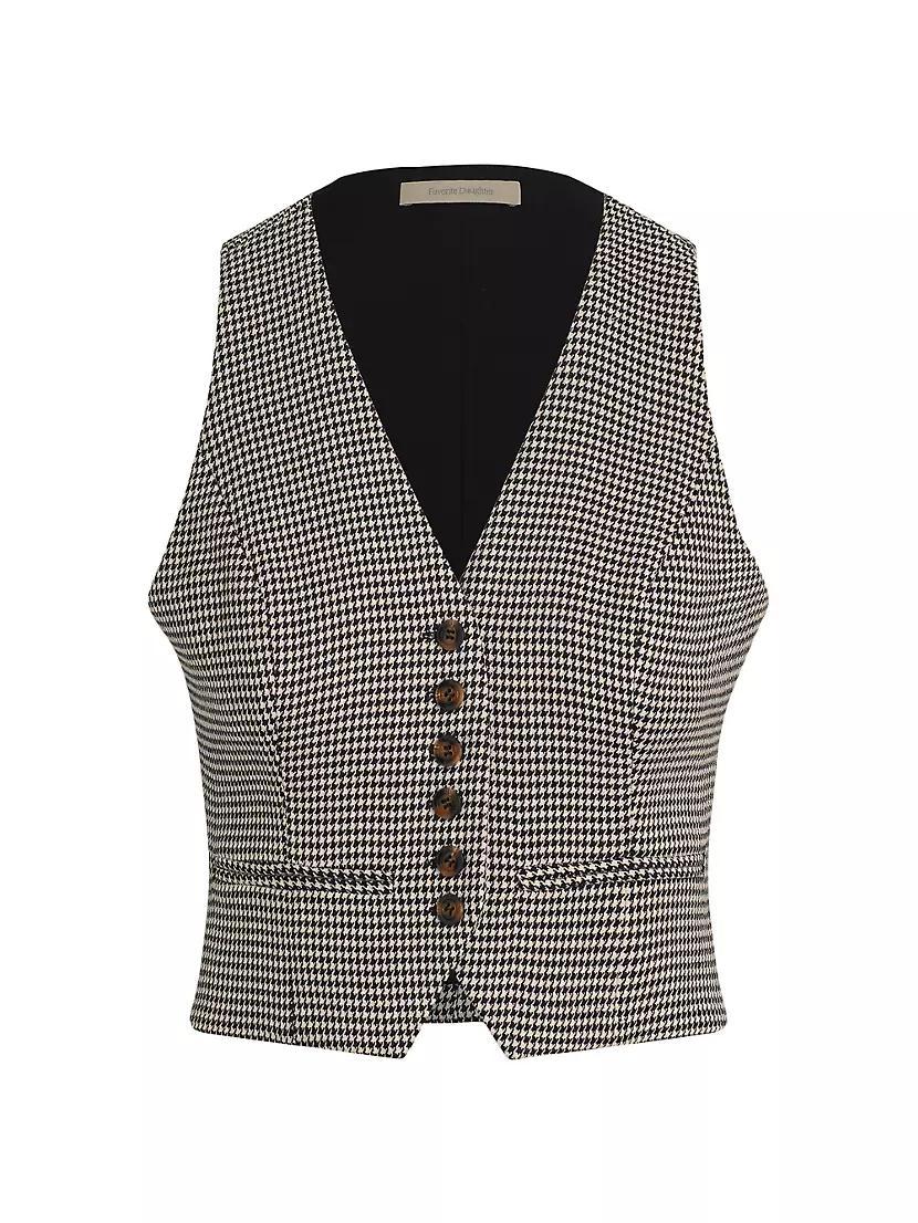 Houndstooth Button-Front Vest Product Image