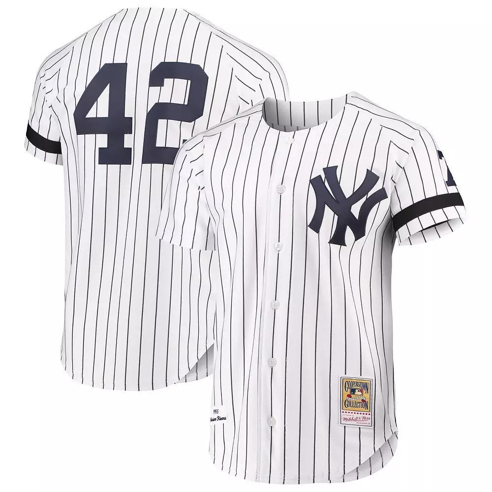 Men's Mariano Rivera Mitchell & Ness White New York Yankees Authentic Jersey, Size: 60 Product Image