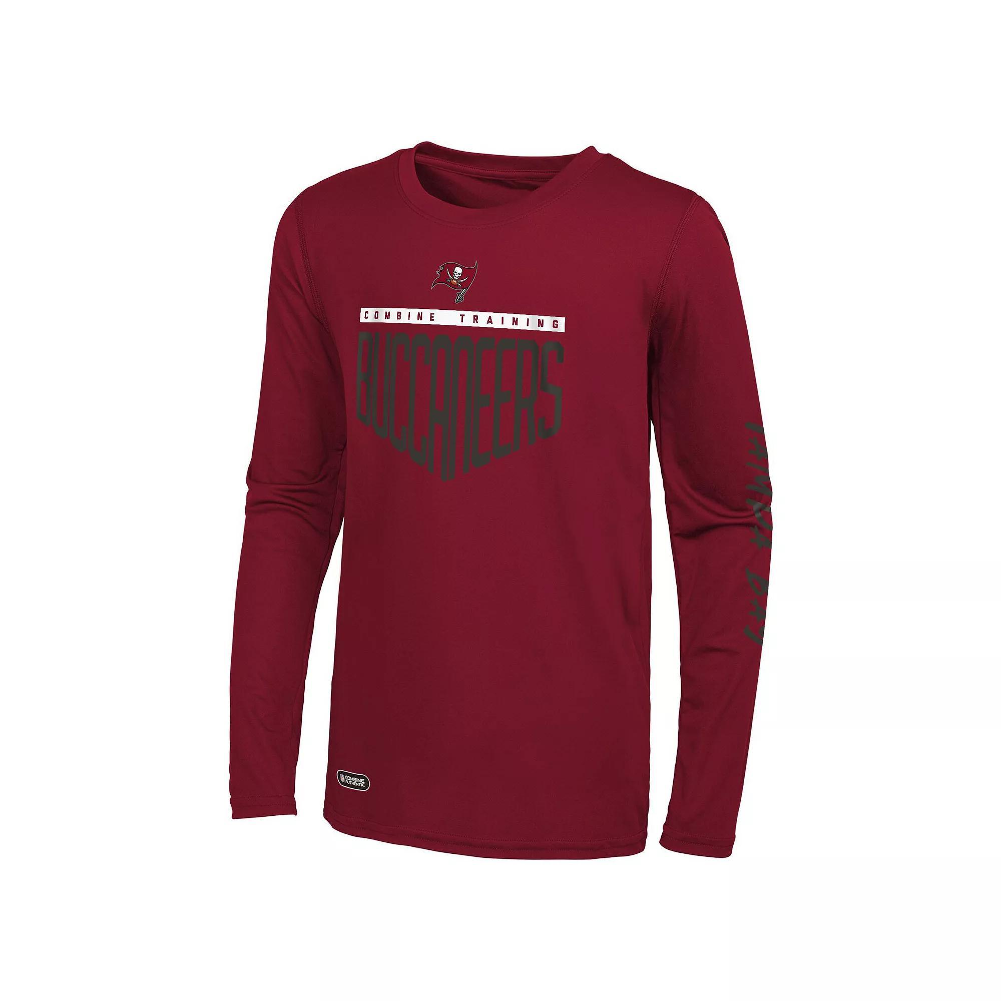 Men's Red Tampa Bay Buccaneers Combine Authentic Impact Long Sleeve T-Shirt, Size: Small Product Image