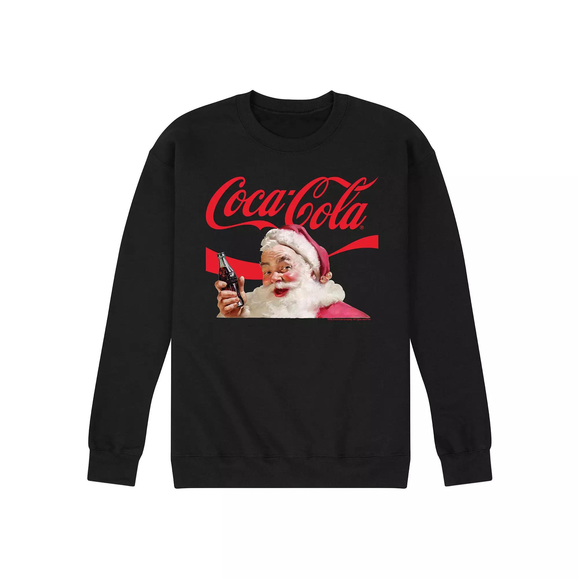 Mens CocaCola Santa Closeup Sweatshirt Product Image