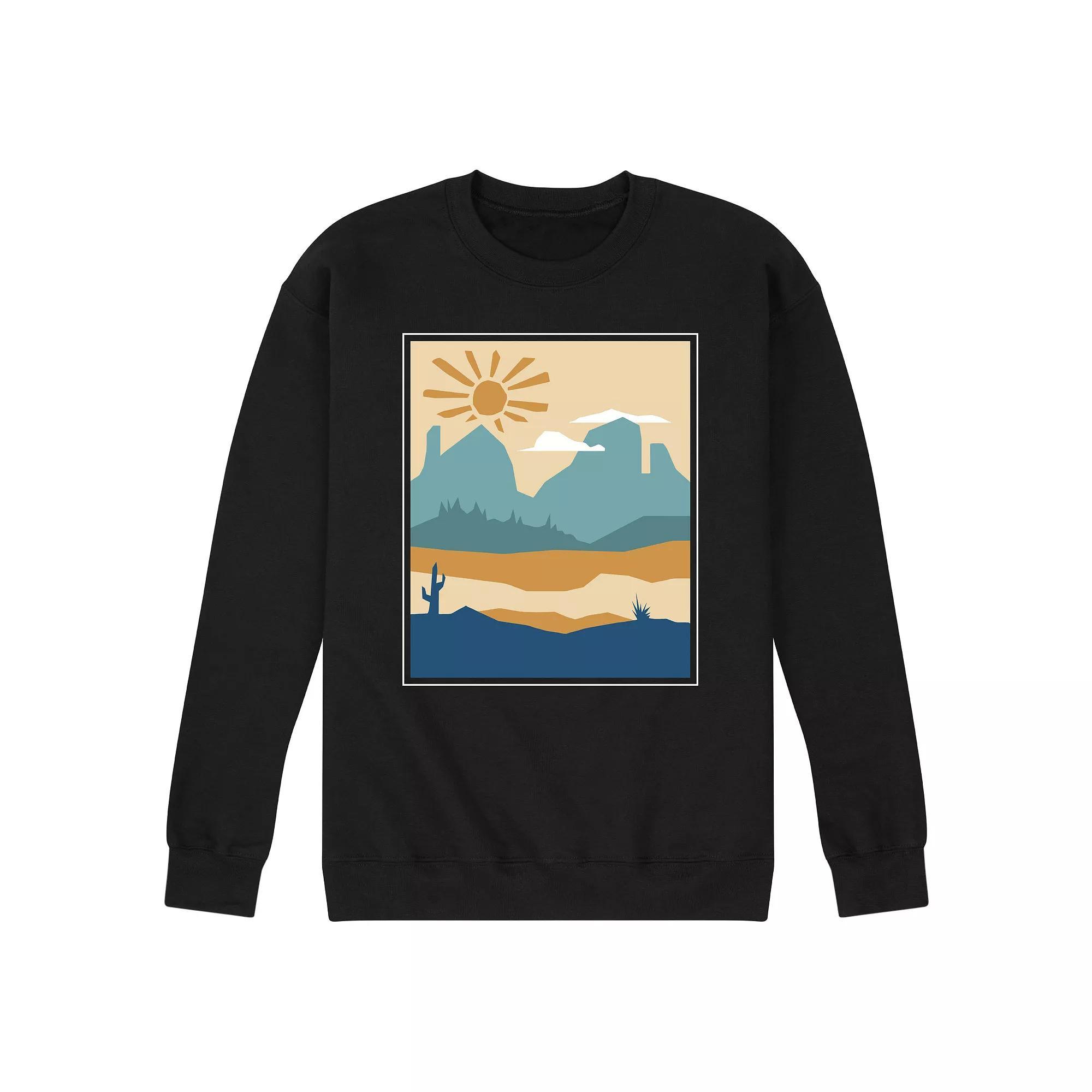 Mens Cactus And Canyon Graphic Sweatshirt Blue Product Image