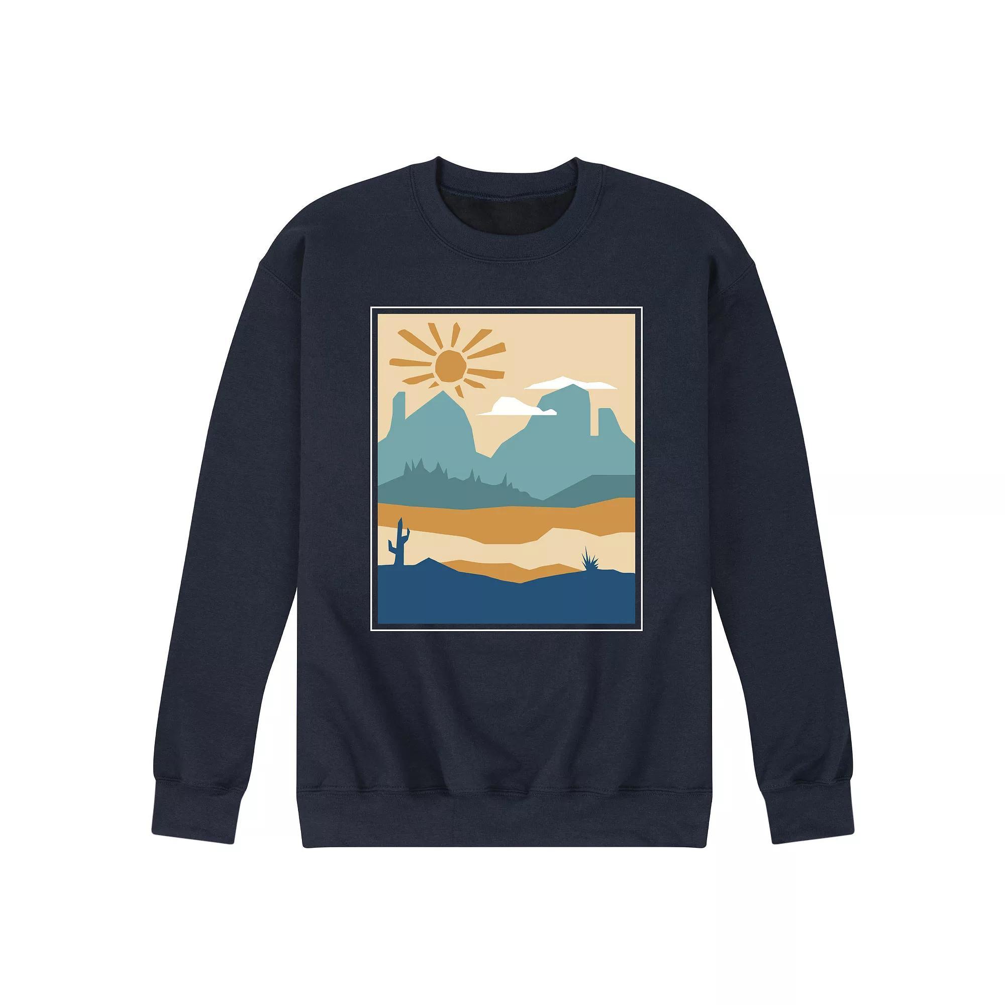 Mens Cactus And Canyon Graphic Sweatshirt Blue Product Image