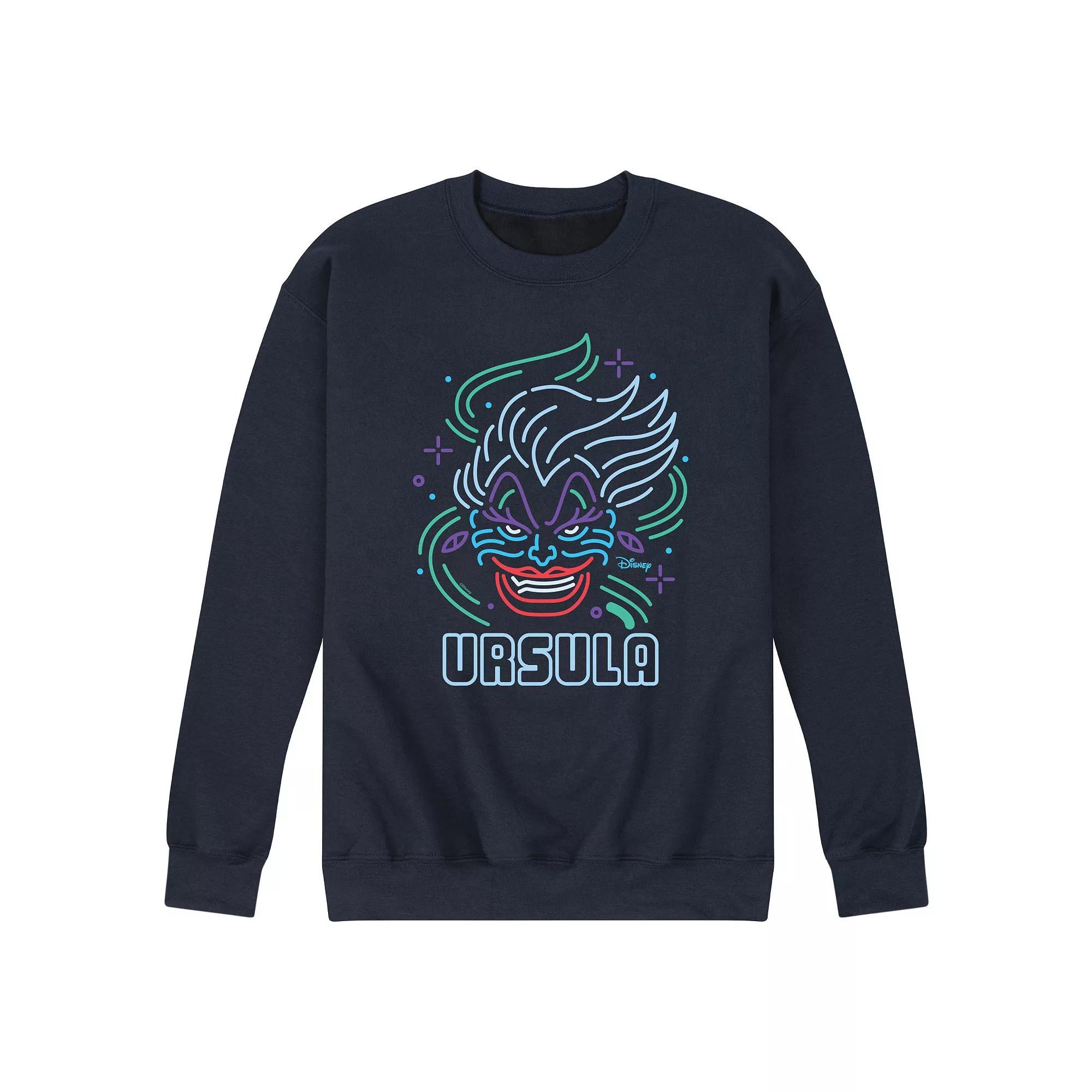 Disney Villains The Little Mermaid Ursula Mens Neon Fleece Sweatshirt Blue Product Image