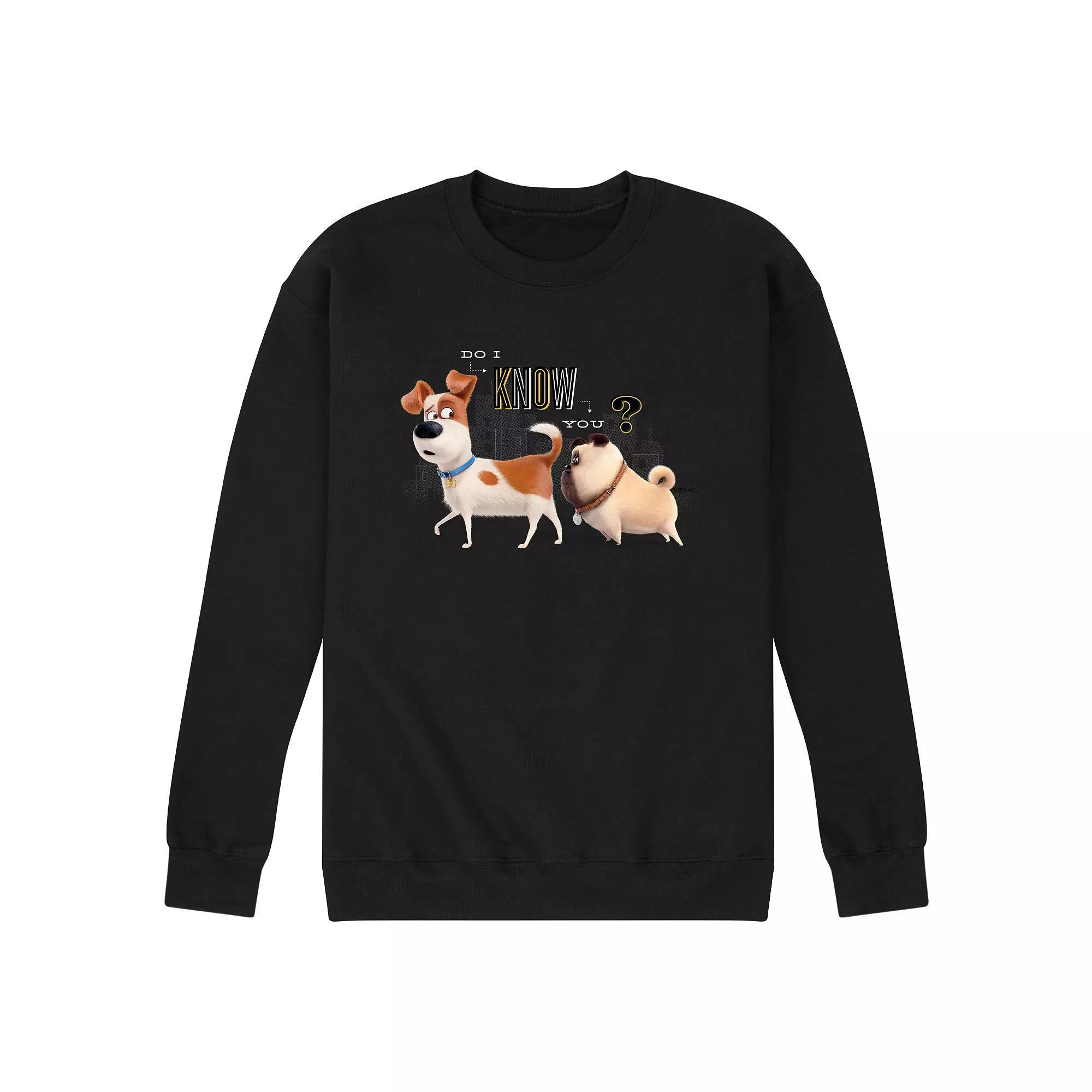 Mens Secret Life Pets Know Graphic Fleece Pullover Product Image
