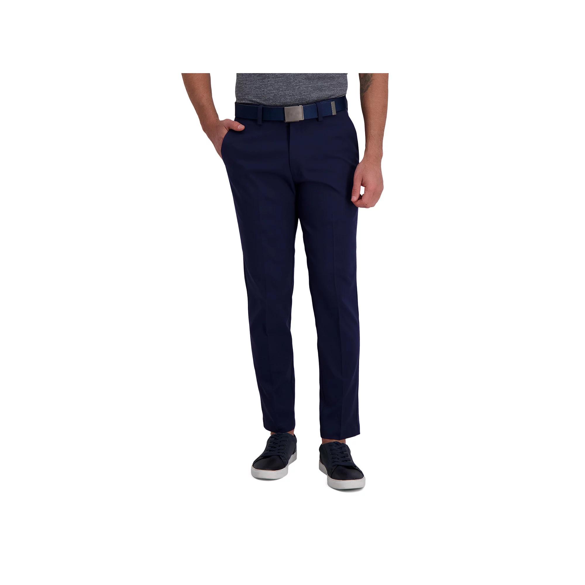 Mens Haggar Cool Right Performance Flex Slim-Fit Flat-Front Pants Product Image