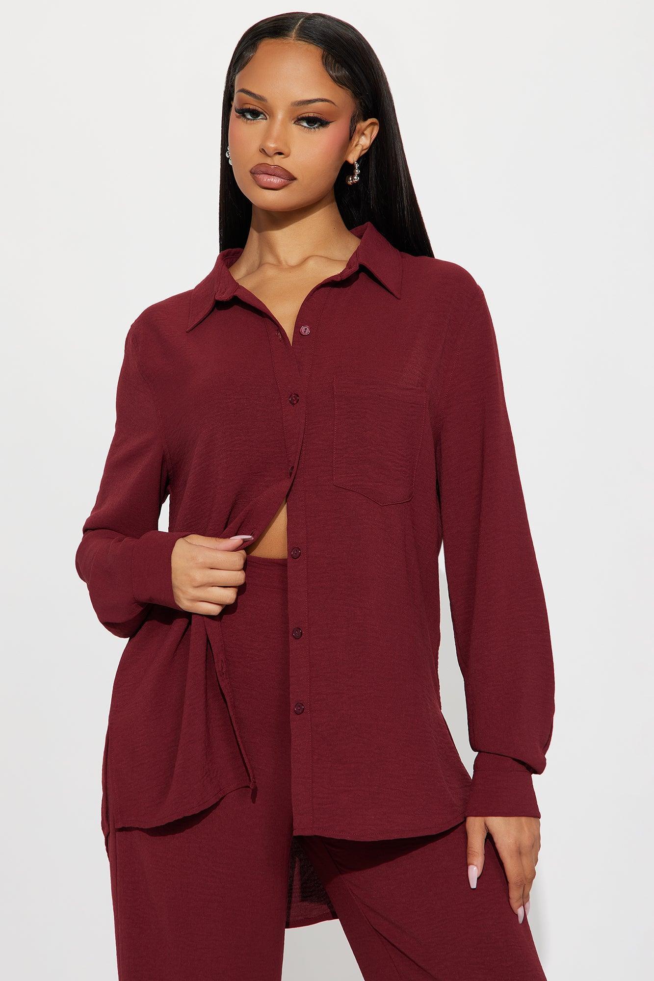 Makenzie Pant Set - Wine Product Image