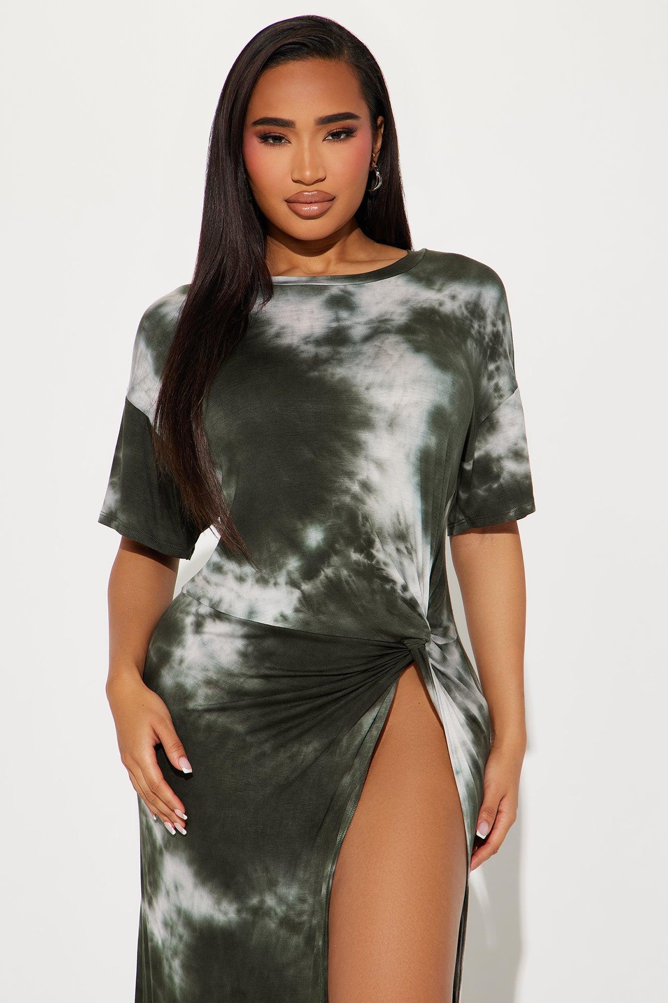 Malikai Tie Dye Maxi Dress - Olive/combo Product Image