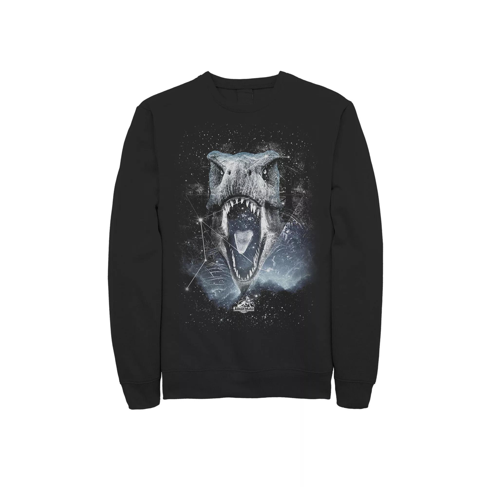 Men's Jurassic World T-Rex Roaring Constellation Sweatshirt, Size: XL, Black Product Image