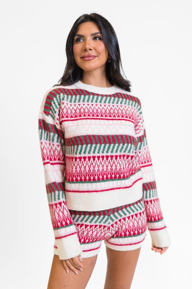 Casual Love Multi Fair Isle Knitted Sweater Set Product Image