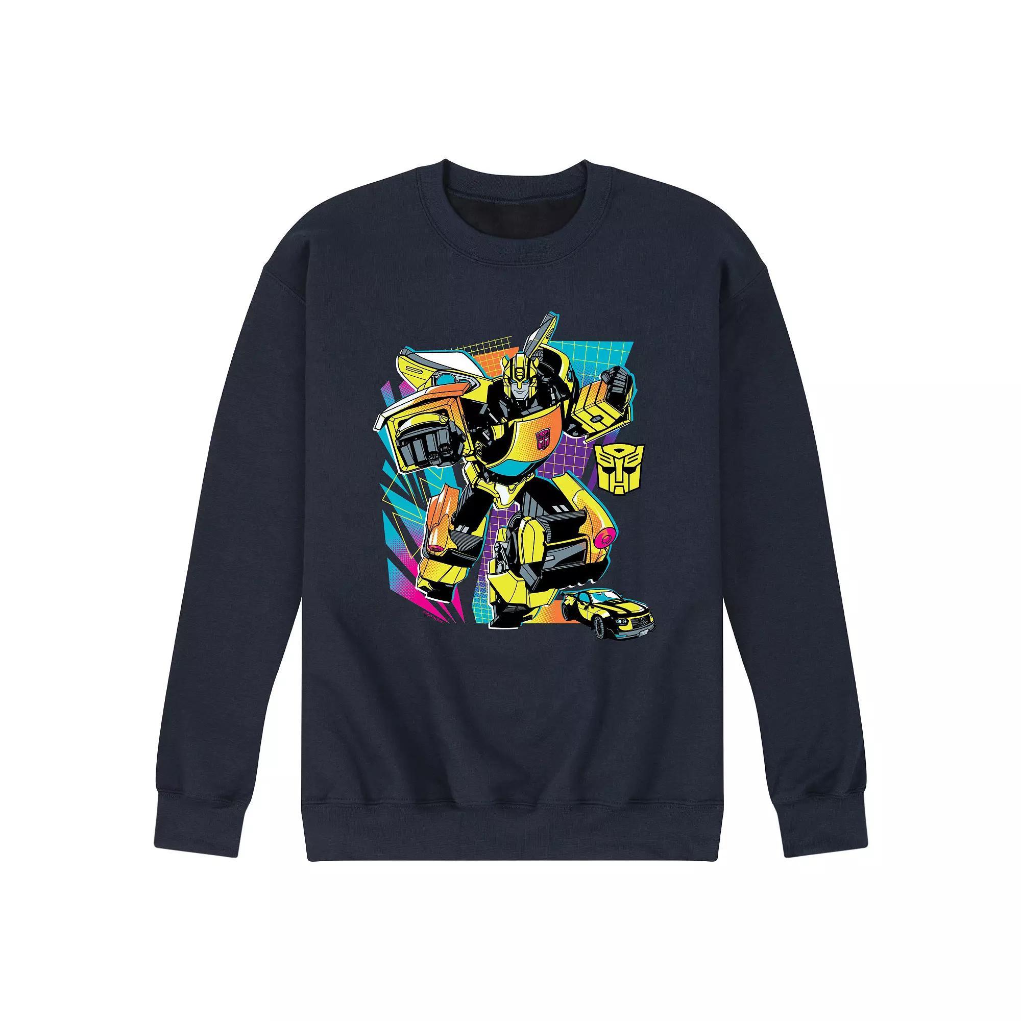 Mens Transformers Bumblebee Fleece Sweatshirt Grey Gray Product Image