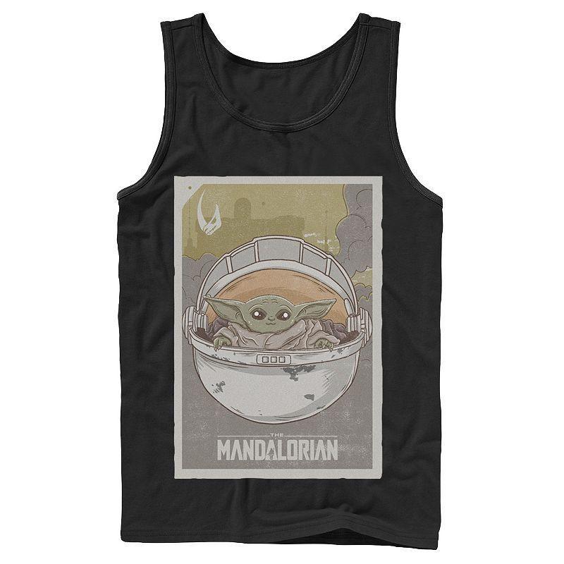 Men's Star Wars The Mandalorian The Child aka Baby Yoda Poster Tank Top, Size: Small, Grey Product Image