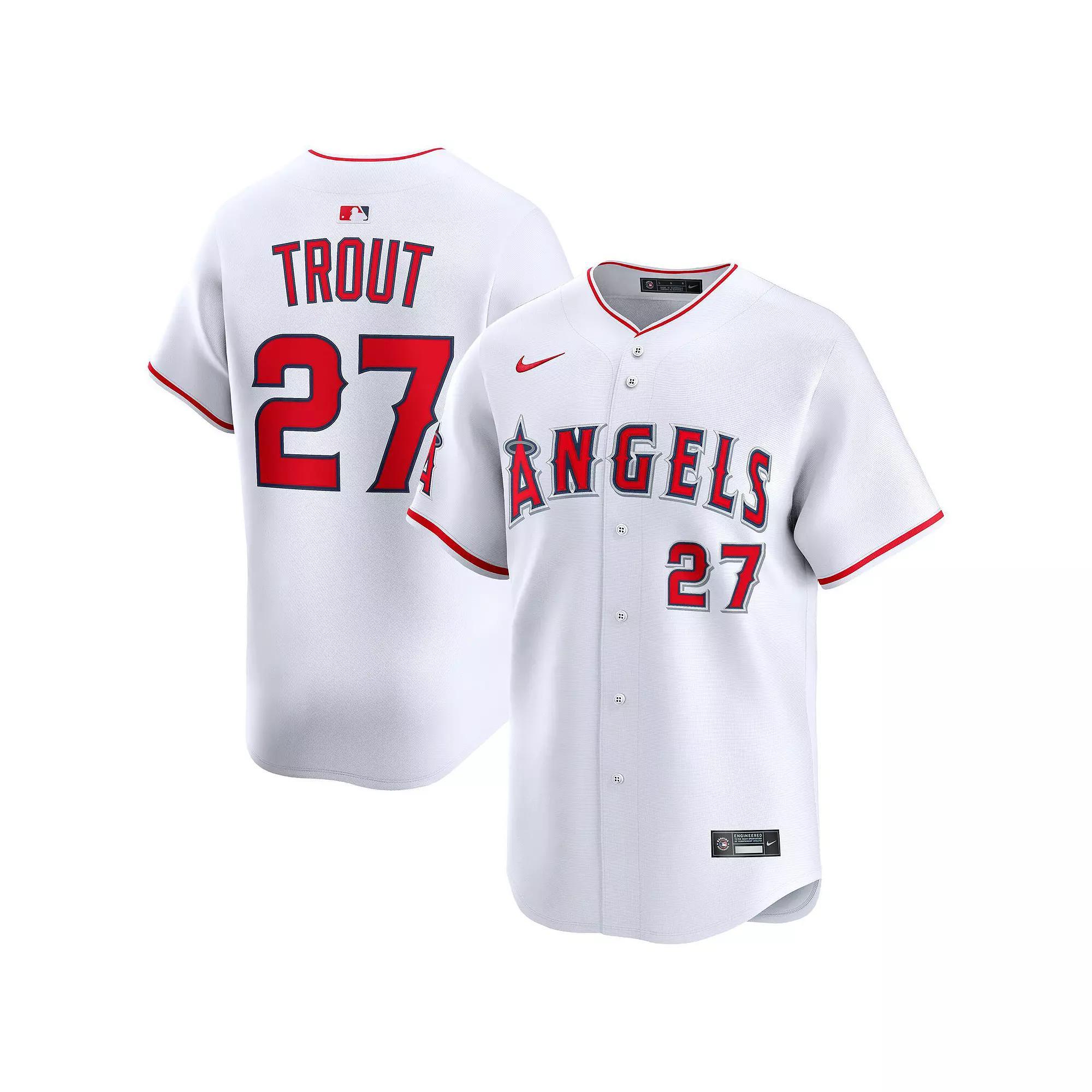Men's Nike Mike Trout White Los Angeles Angels Home Limited Player Jersey, Size: Small Product Image