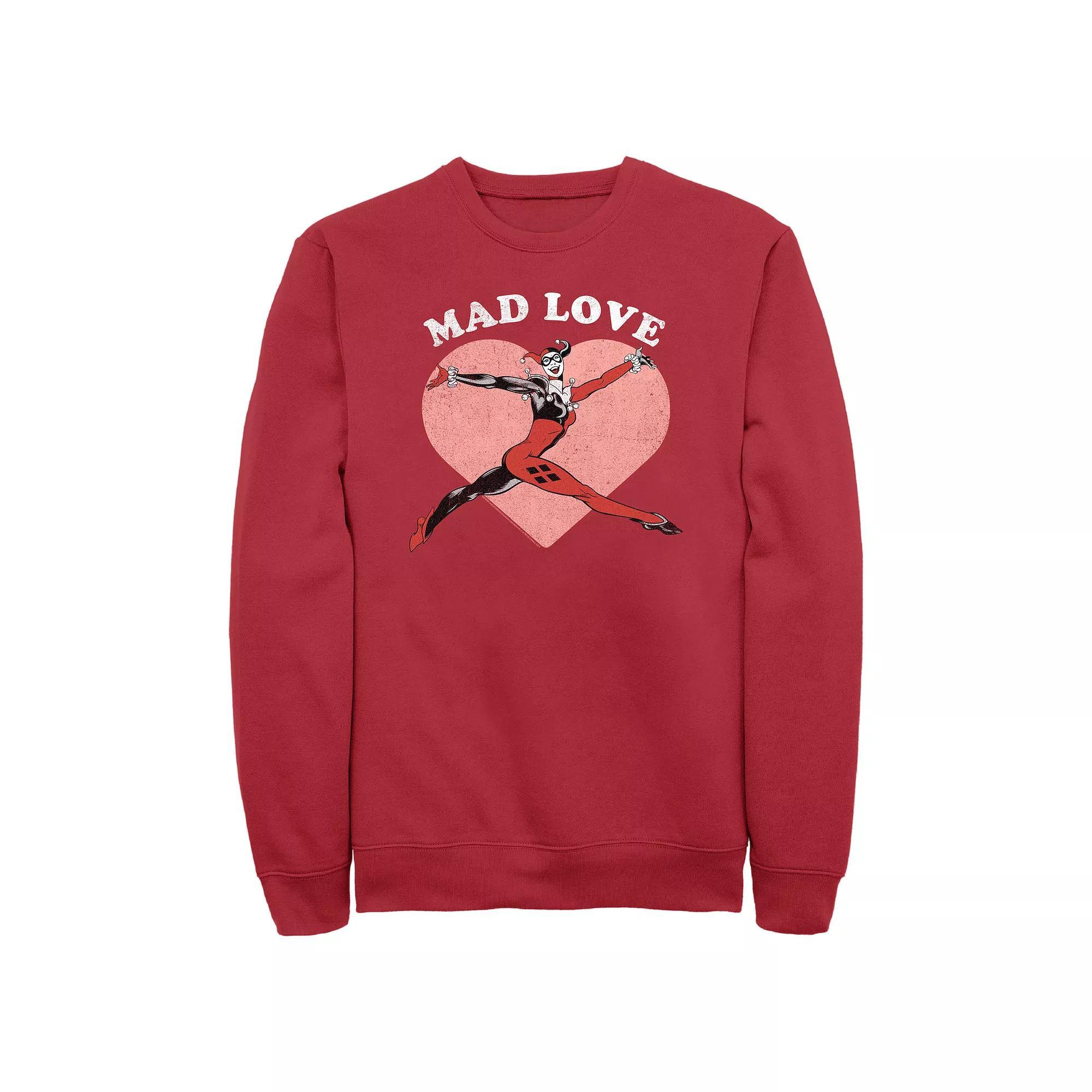 Men's Batman Harley Quinn Mad Love Graphic Fleece, Size: Small, Red Product Image