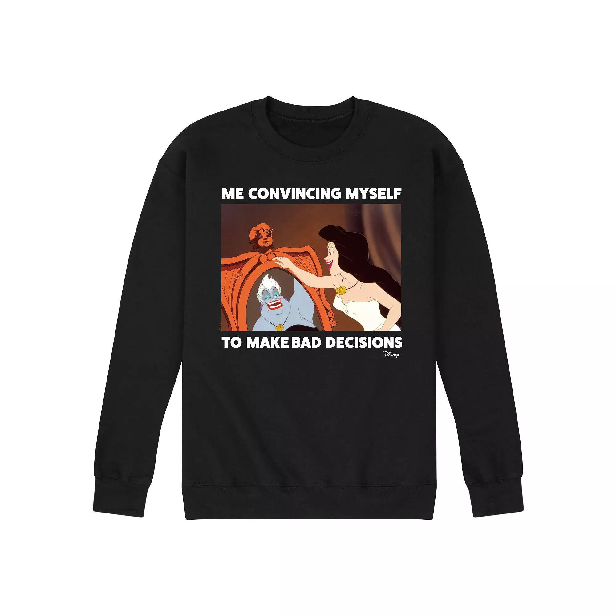 Disneys Villains Mens Ursula Bad Decisions Long Sleeve Graphic Tee Blue Product Image