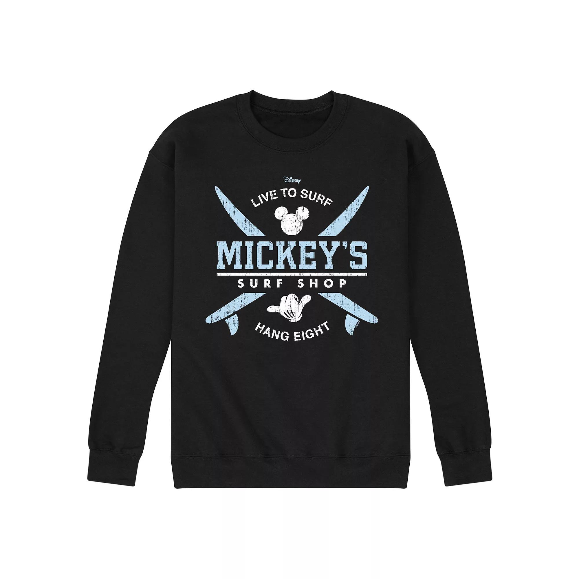 Disneys Mickey Mouse Mens Surf Shop Fleece Sweatshirt Blue Product Image