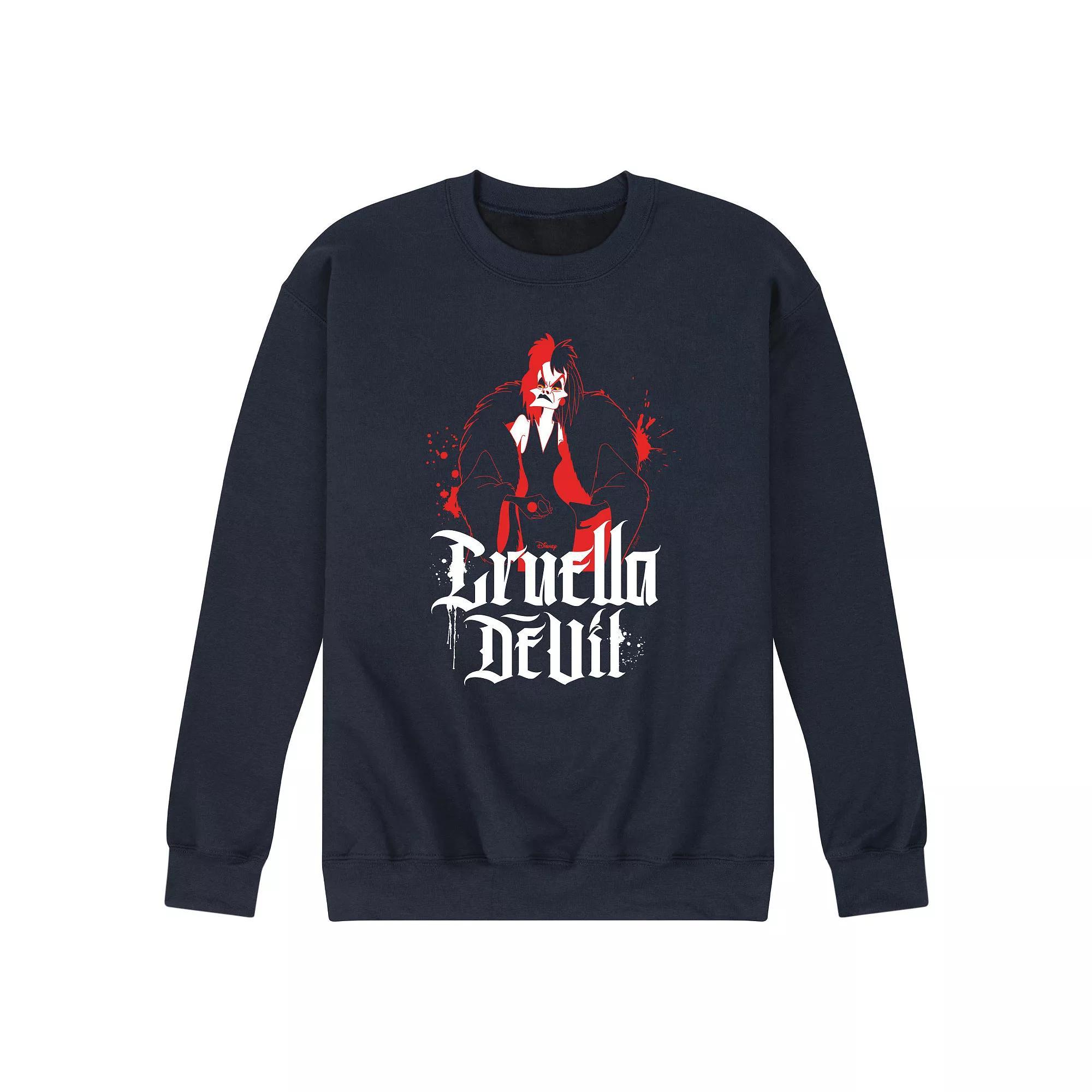 Disney Villains 101 Dalmatians Cruella Deville Mens Fleece Sweatshirt Product Image