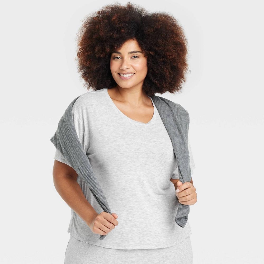 Women's Cooling Jersey Pajama T-Shirt - Auden™ 2X: Midweight Knit, Short Sleeve, Crew Neck, Plus Size Product Image