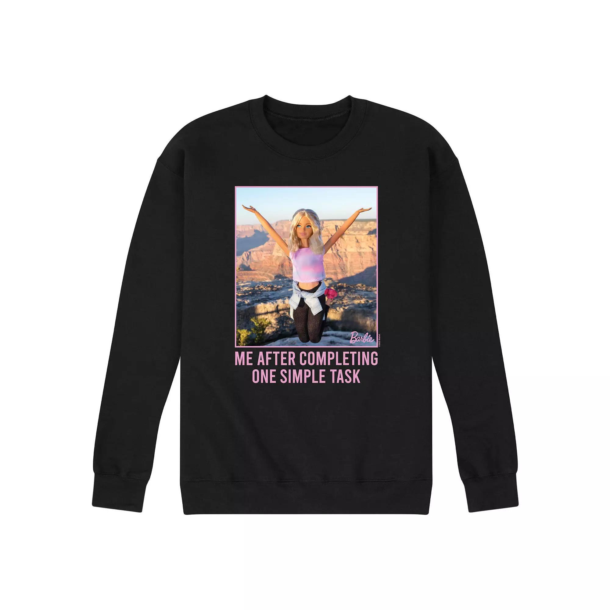 Mens Barbie One Simple Task Fleece Sweatshirt Blue Product Image