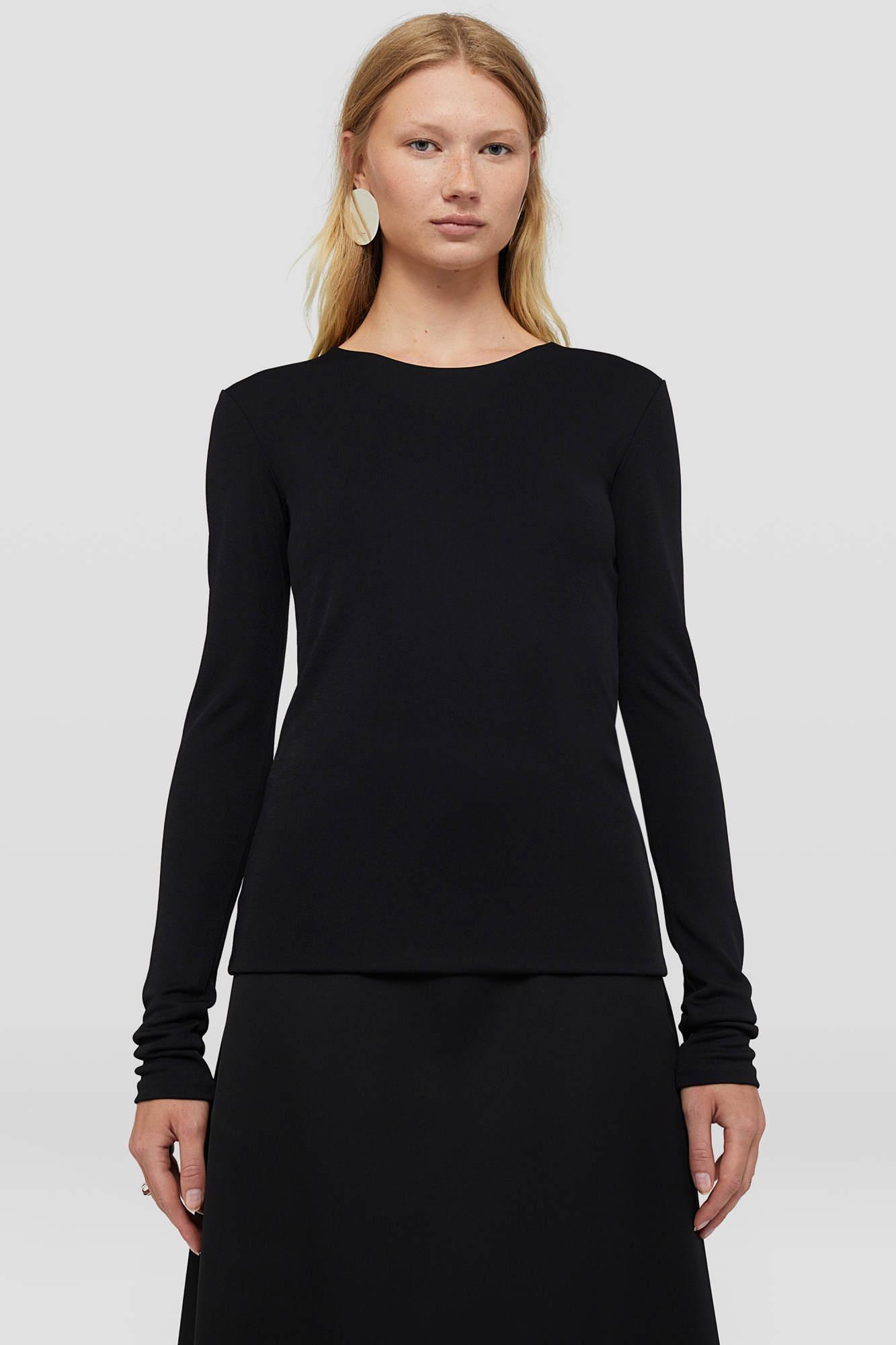 JIL SANDER Long-sleeve Jersey T-shirt In Black Product Image