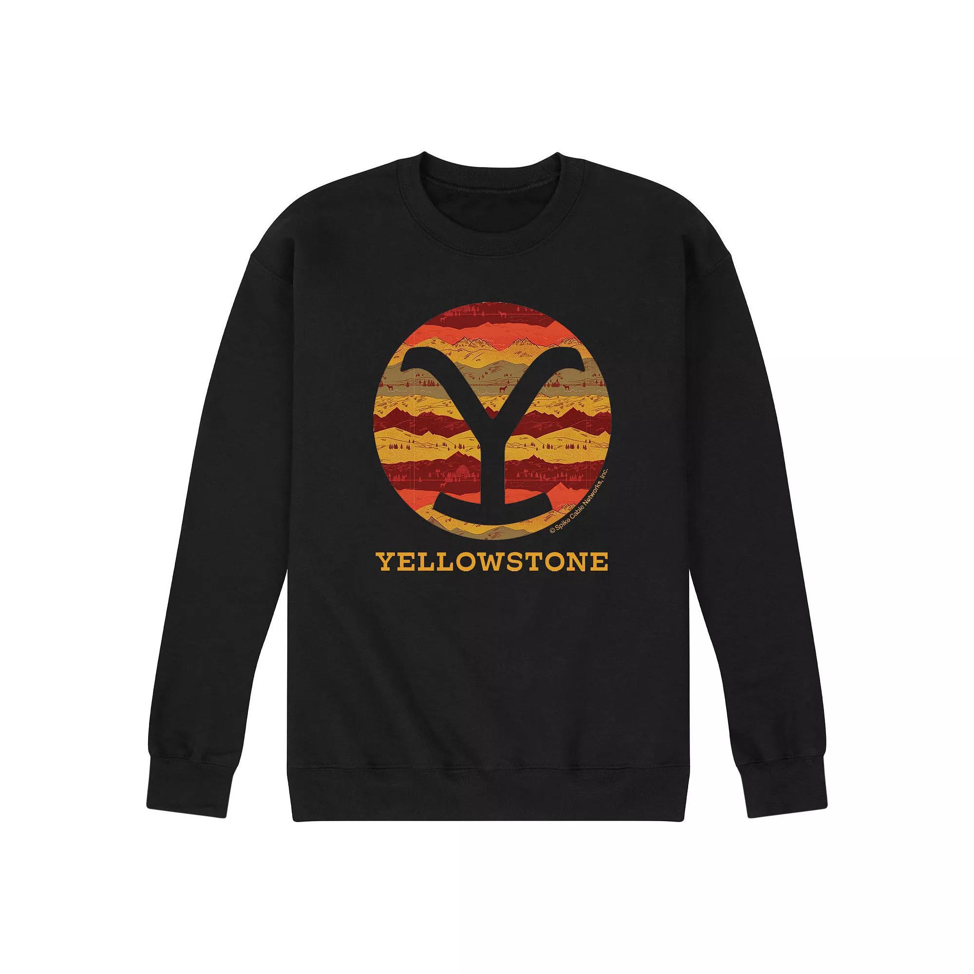 Men's Yellowstone Patterned Y Sweatshirt, Size: XL, Black Product Image