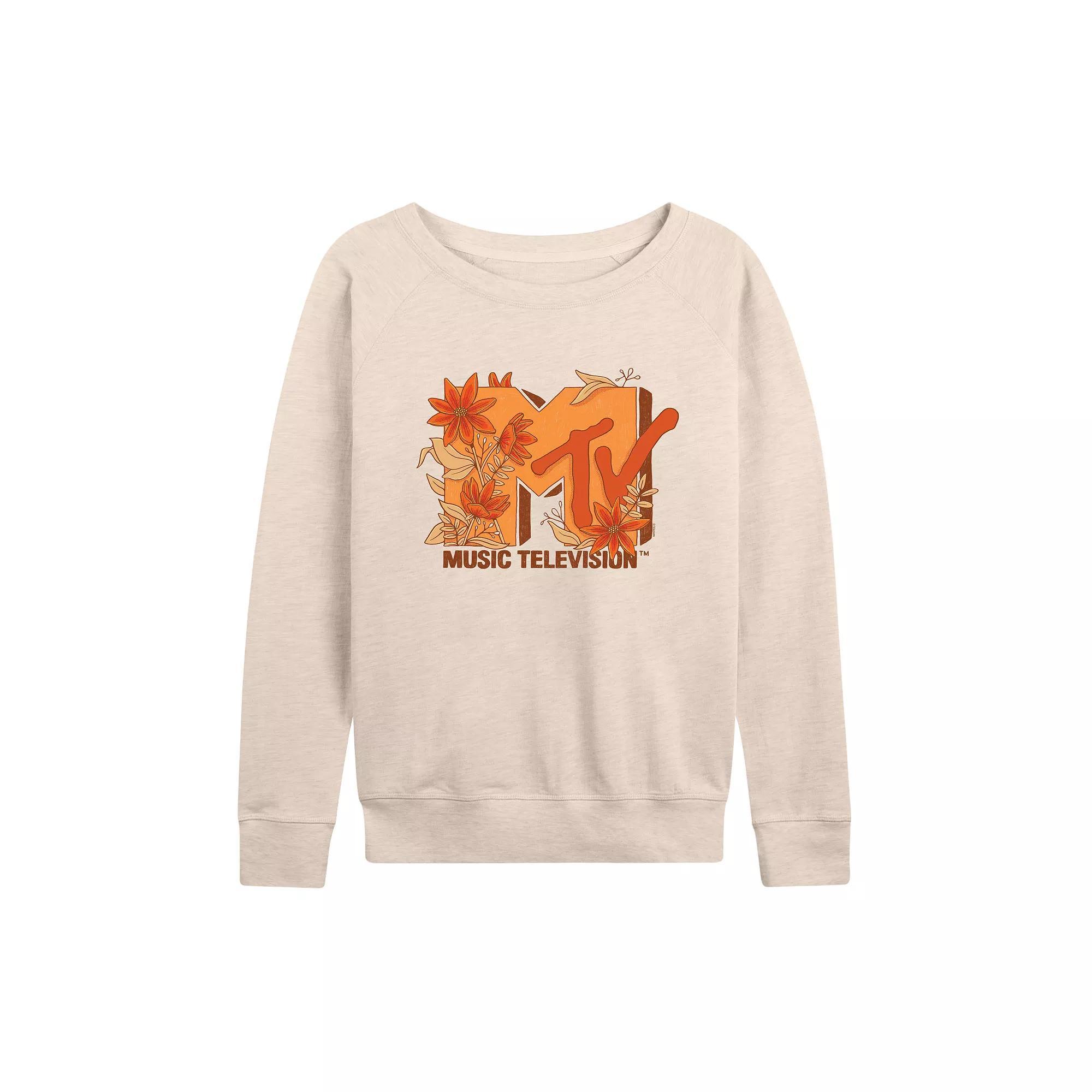 Womens MTV Fall Florals French Terry Long Sleeve Tee Product Image