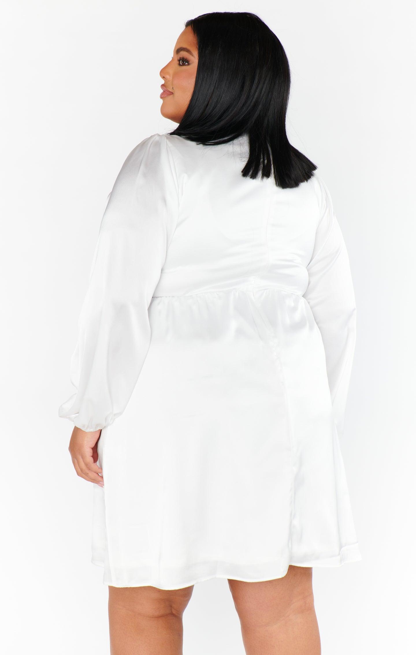 Rosetta Mini Dress ~ Ivory Luxe Satin Product Image