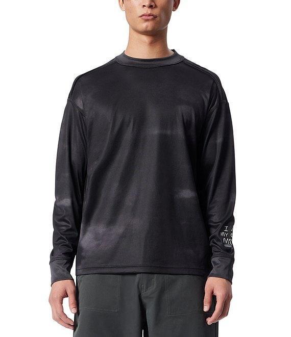 Cross Eyed Moose Long Sleeve Oversized Graphic Performance Knit T-Shirt Product Image