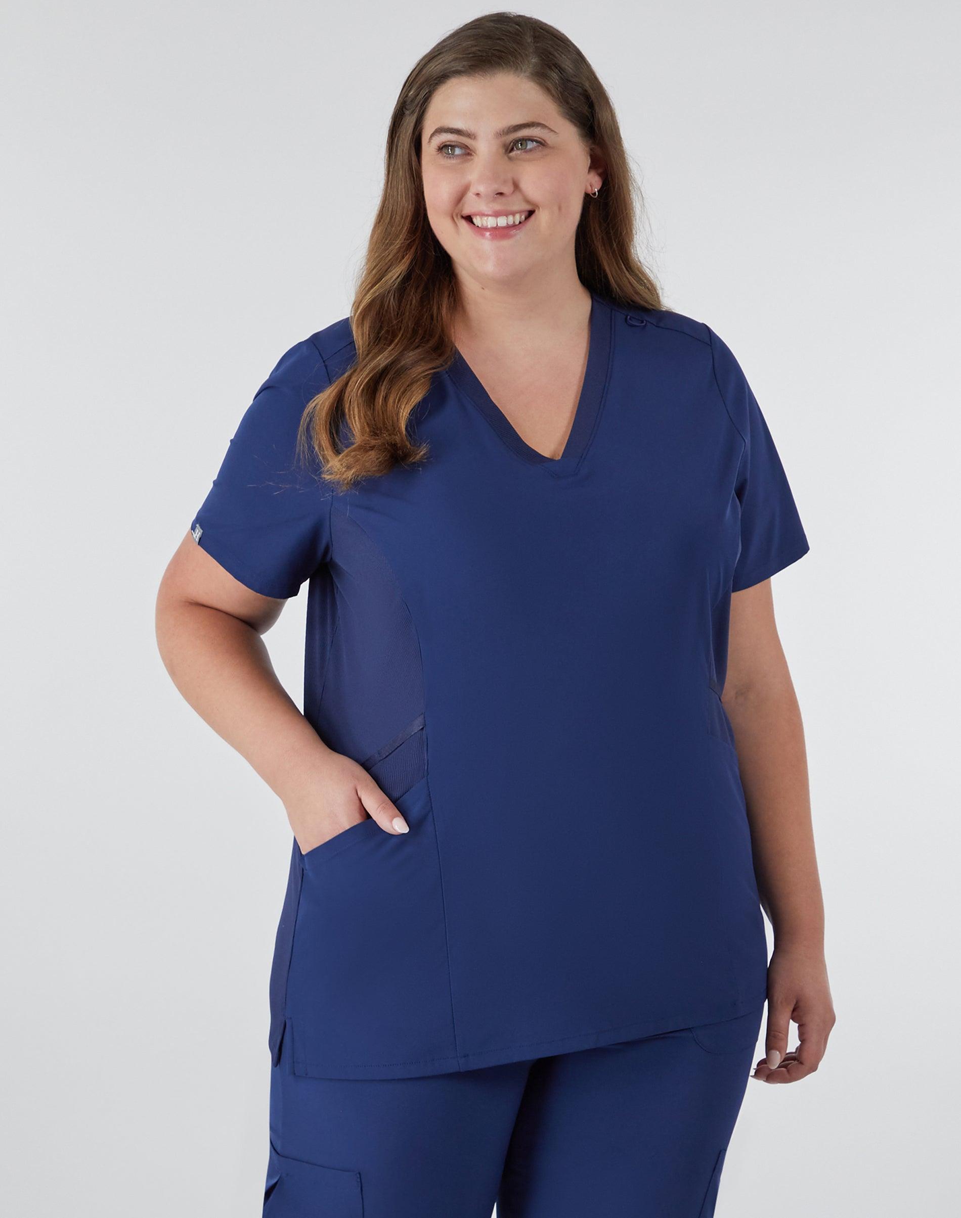 Hanes Comfort Fit Scrubs Womens Scrub Top Rose Ranch Pink L Product Image