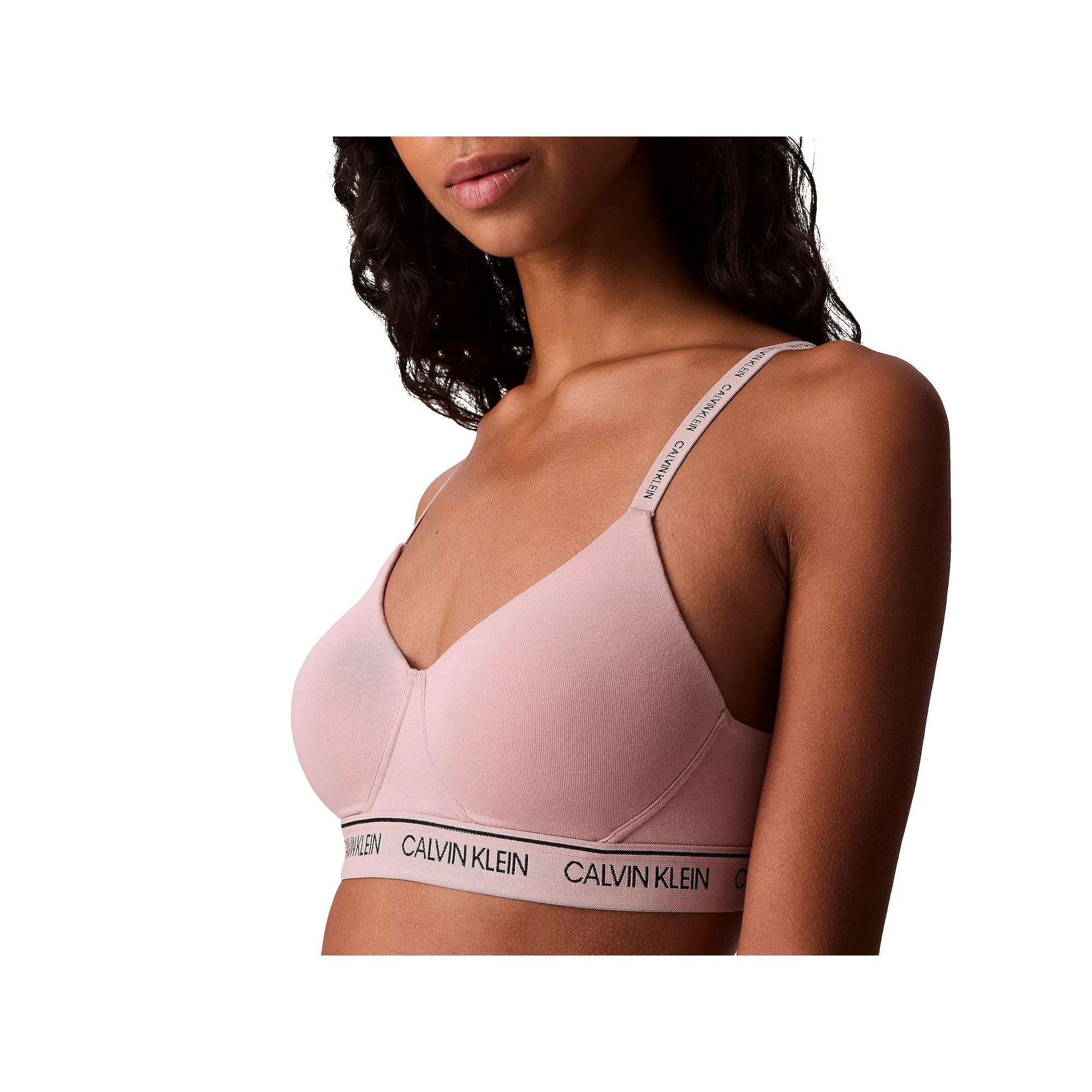 Women's Calvin Klein Archive Logo Lightly Lined Bralette QF6094, Size: Medium, Desert Brown Product Image